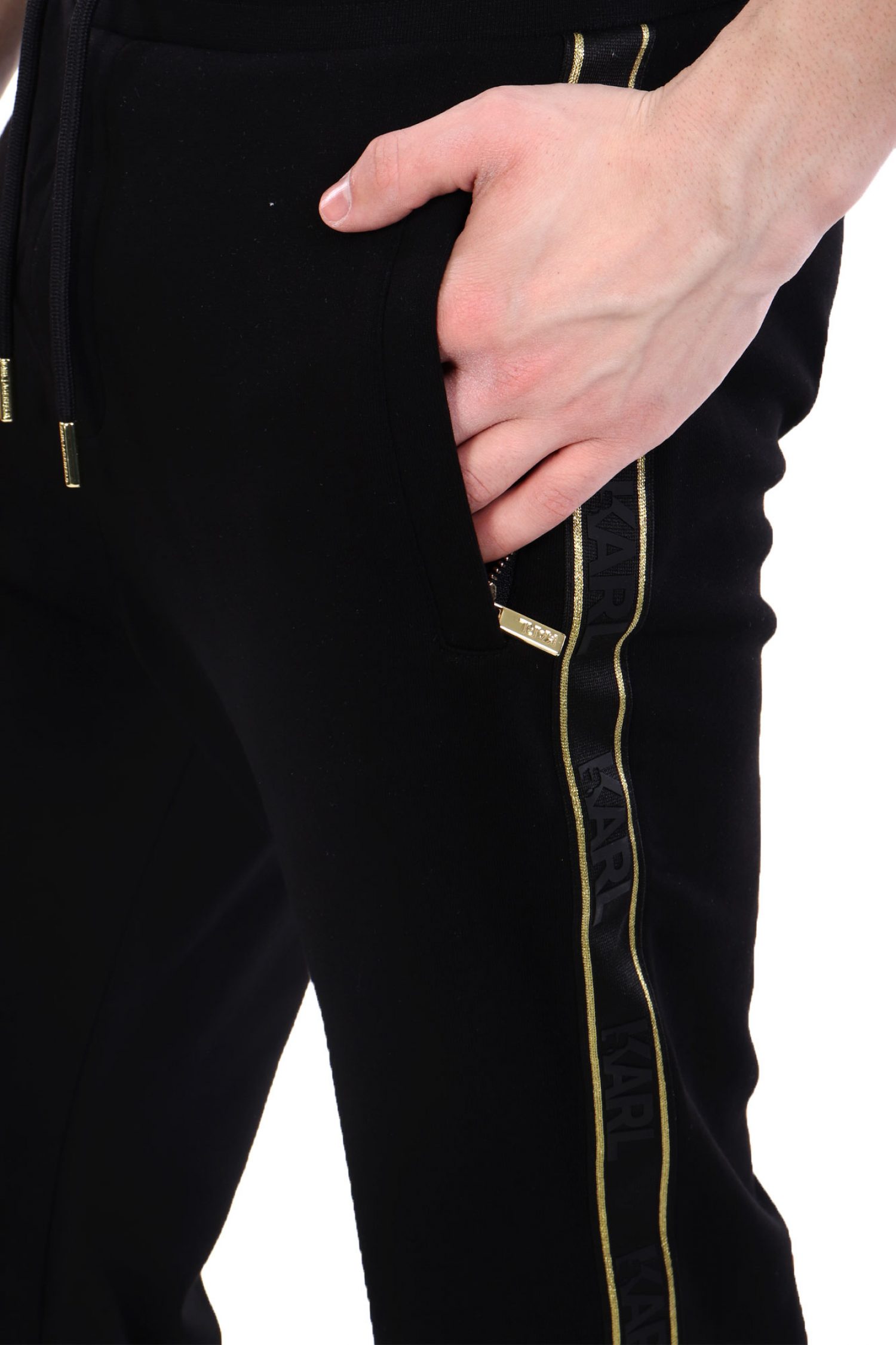 KARL LAGERFELD ΠΑΝΤΕΛΟΝΙ ΦΟΡΜΑ LOGO ΜΑΥΡΟ-ΧΡΥΣΟ φωτογραφία