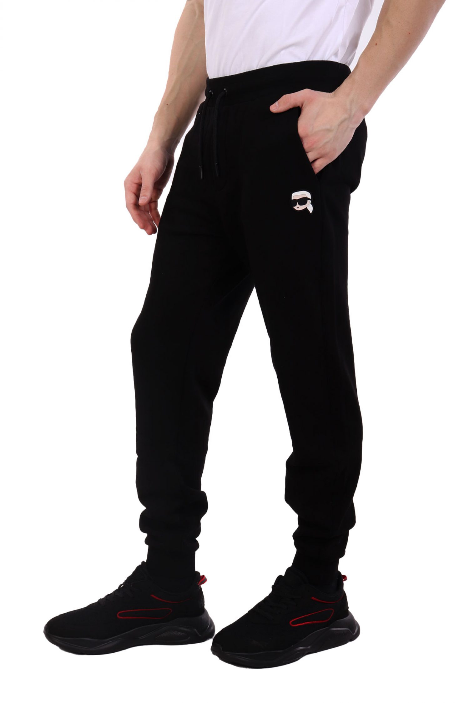 KARL LAGERFELD ΠΑΝΤΕΛΟΝΙ ΦΟΡΜΑ LOGO ΜΑΥΡΟ φωτογραφία