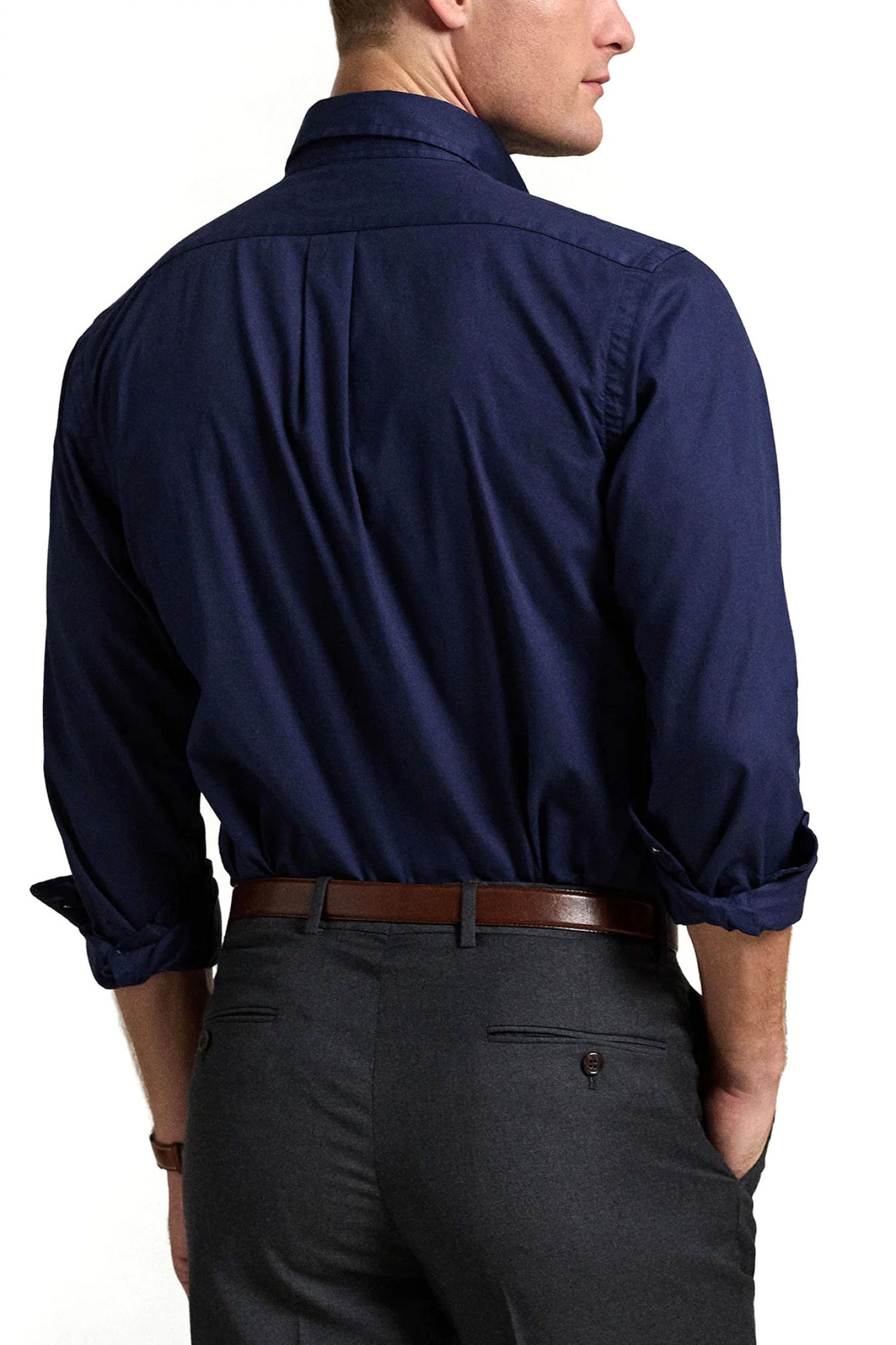 RALPH LAUREN ΠΟΥΚΑΜΙΣΟ BUTTON DOWN CUSTOM FIT FEATHER WEGHT TWILL ΜΠΛΕ