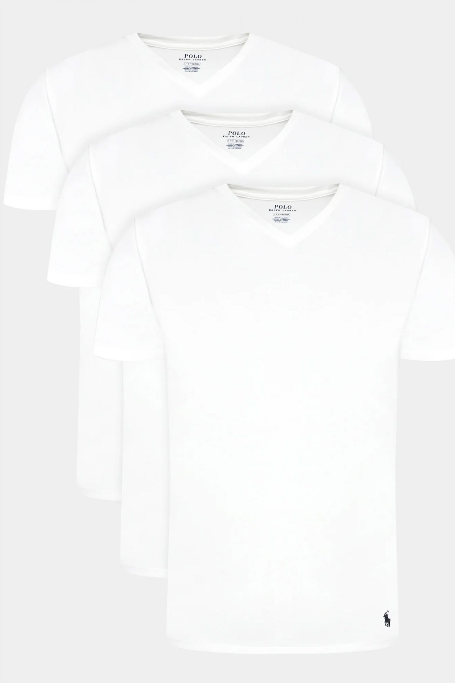 RALPH LAUREN UNDERWEAR ΕΣΩΡΟΥΧΟ ΣΕΤ 3PACK T-SHIRT COTTON V-NECKS ΛΕΥΚΟ φωτογραφία