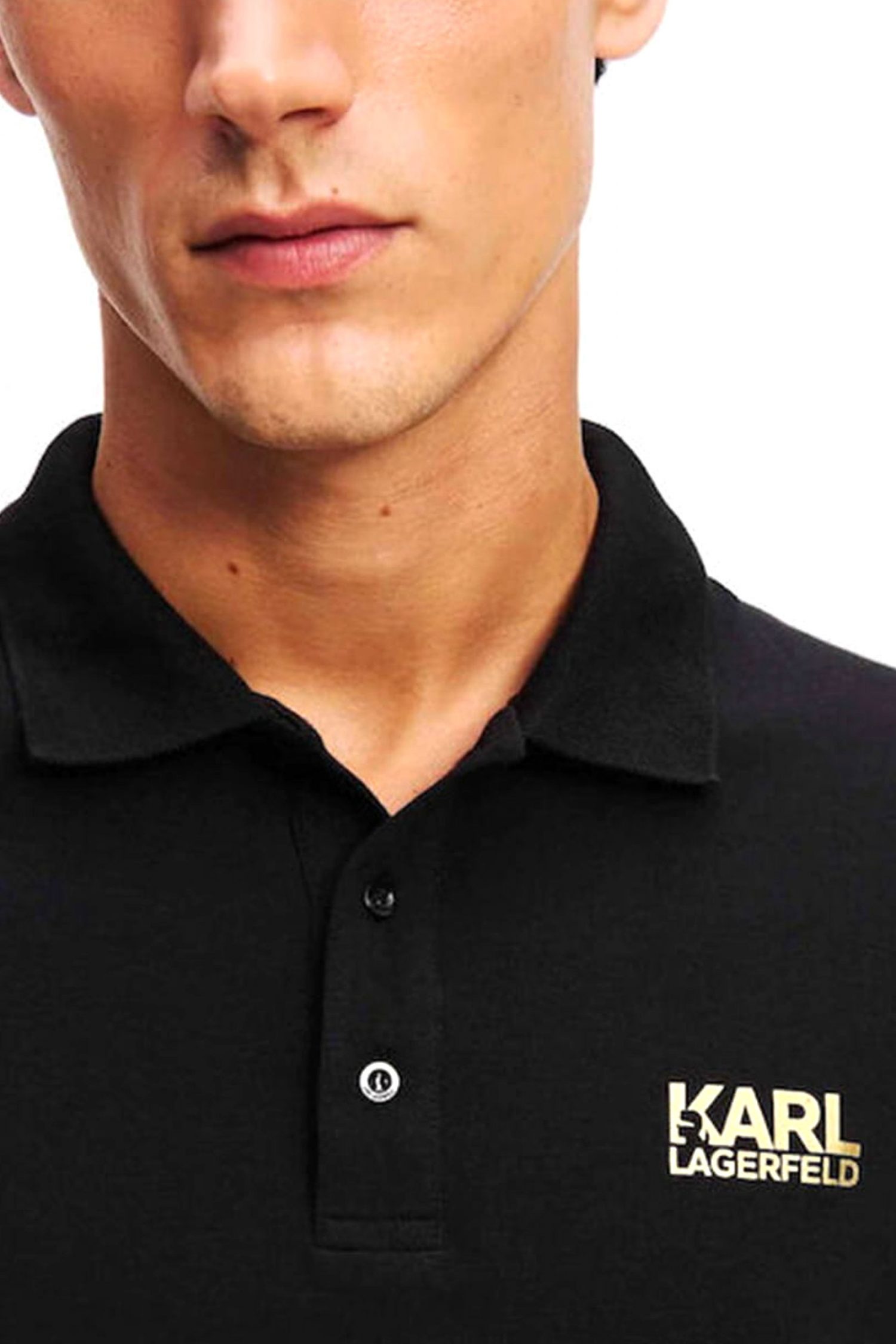 KARL LAGERFELD POLO LOGO ΜΑΥΡΟ