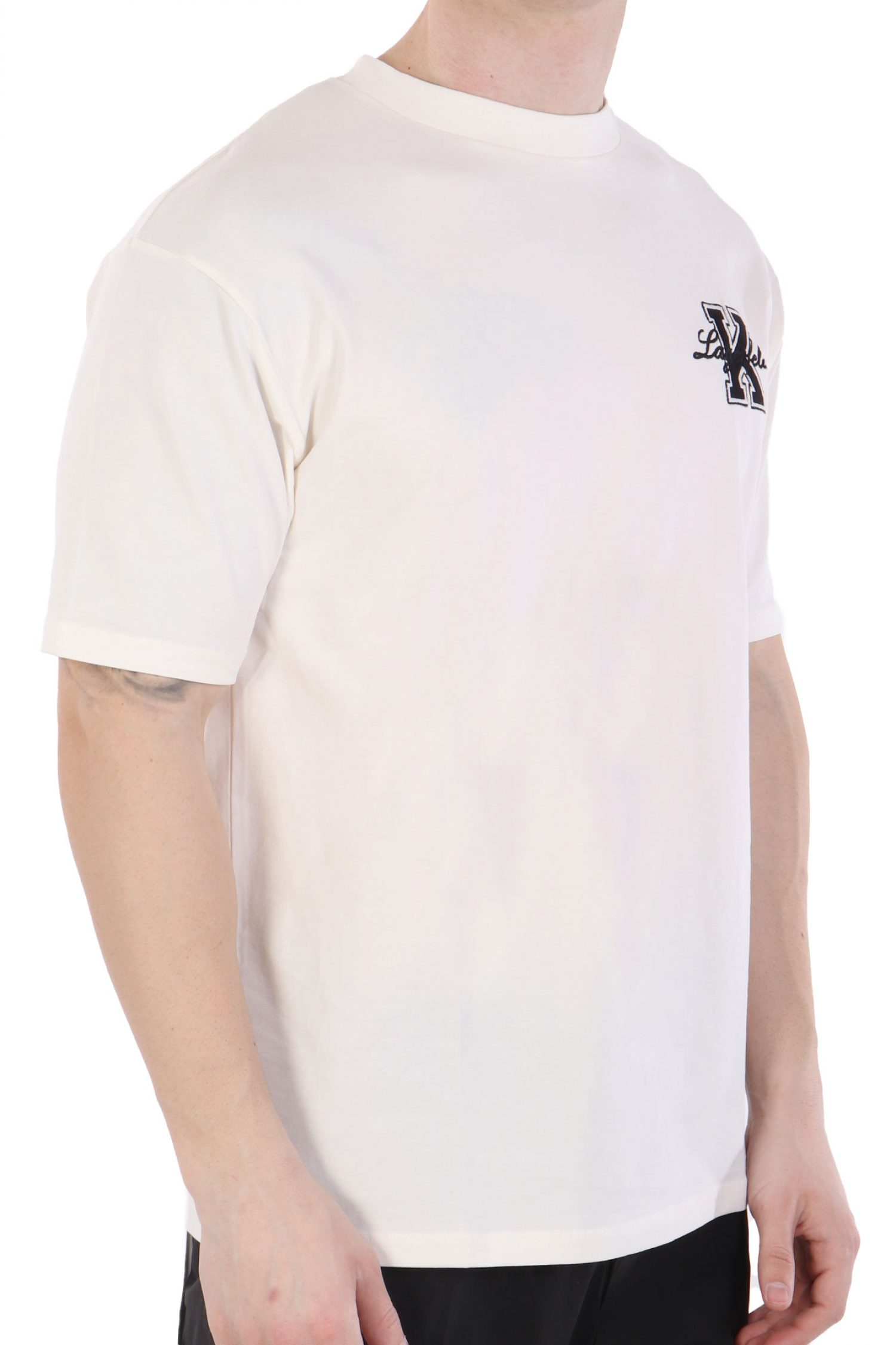 KARL LAGERFELD T-SHIRT CREW NECK LOGO ΕΚΡΟΥ φωτογραφία