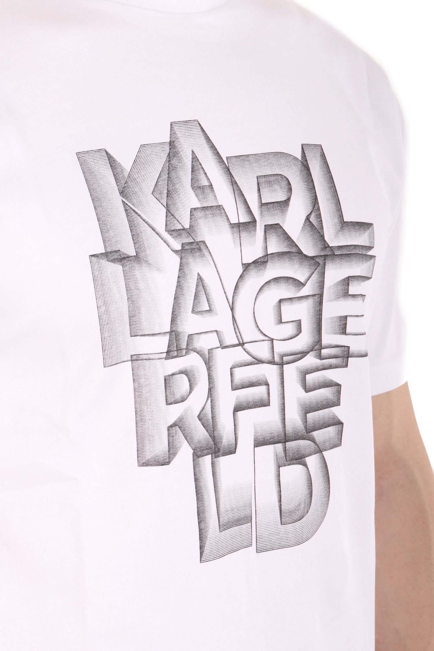 KARL LAGERFELD T-SHIRT CREW NECK BIG LOGO ΛΕΥΚΟ φωτογραφία