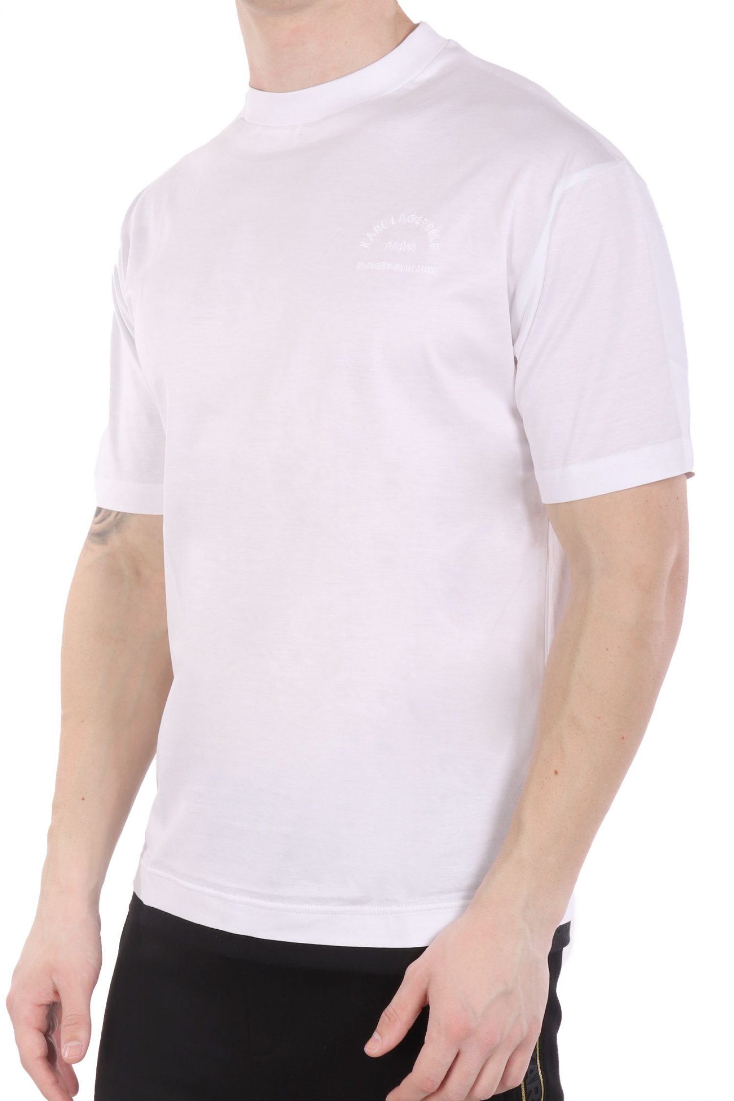 KARL LAGERFELD T-SHIRT CREW NECK LOGO ΛΕΥΚΟ φωτογραφία