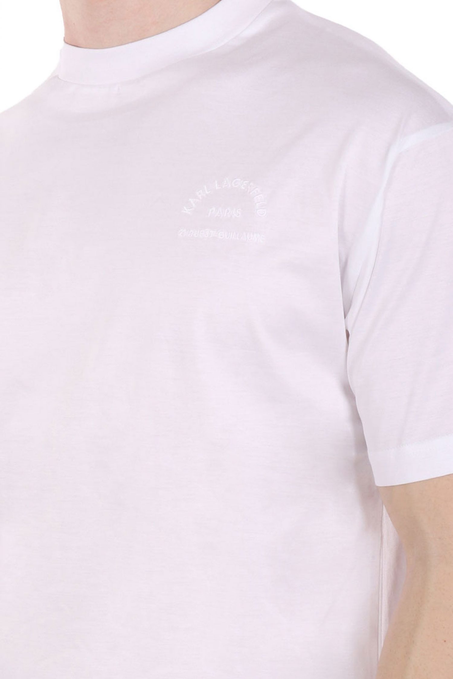 KARL LAGERFELD T-SHIRT CREW NECK LOGO ΛΕΥΚΟ φωτογραφία