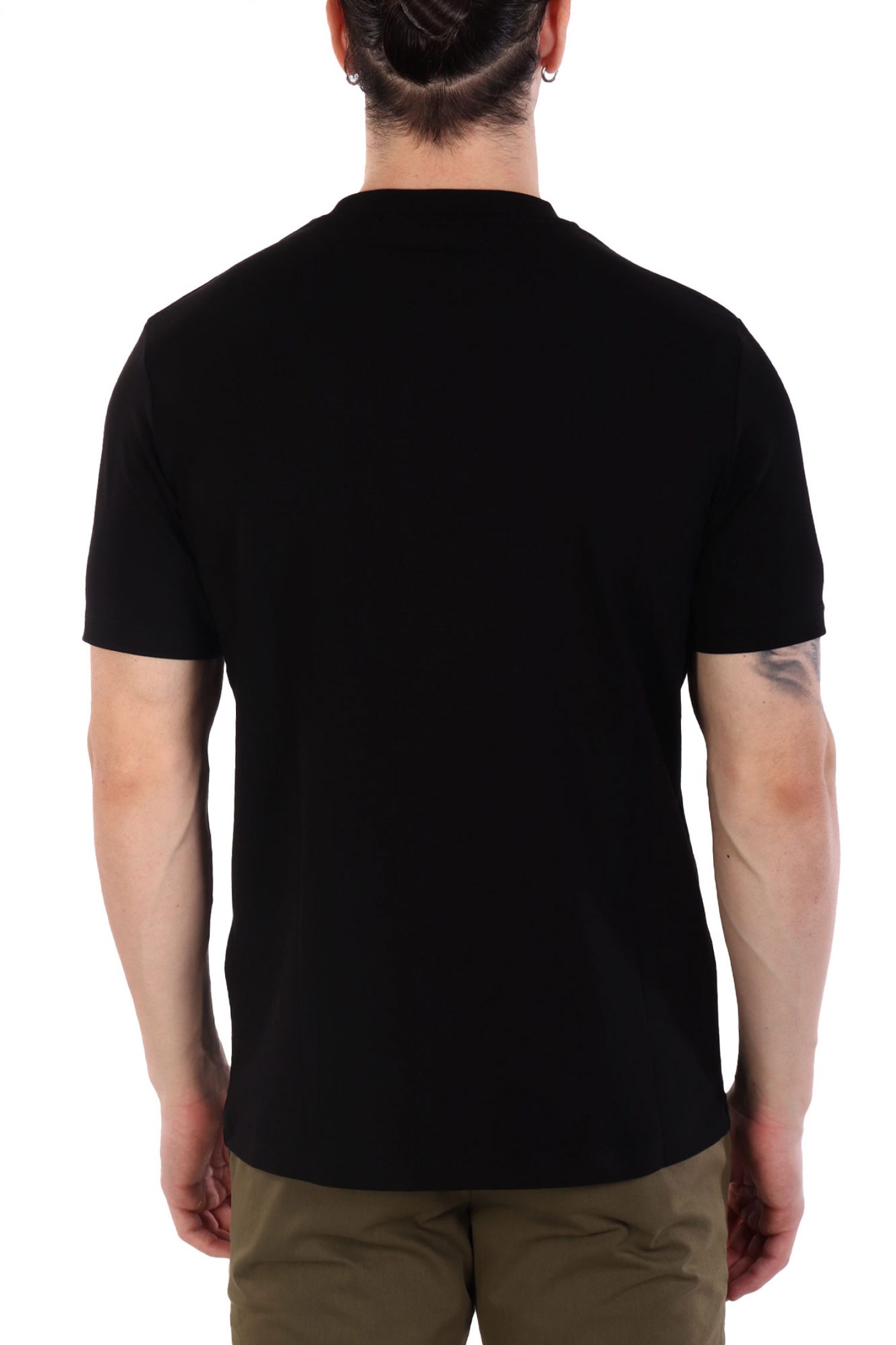 KARL LAGERFELD T-SHIRT CREW NECK MULTICOLOUR LOGO ΜΑΥΡΟ φωτογραφία