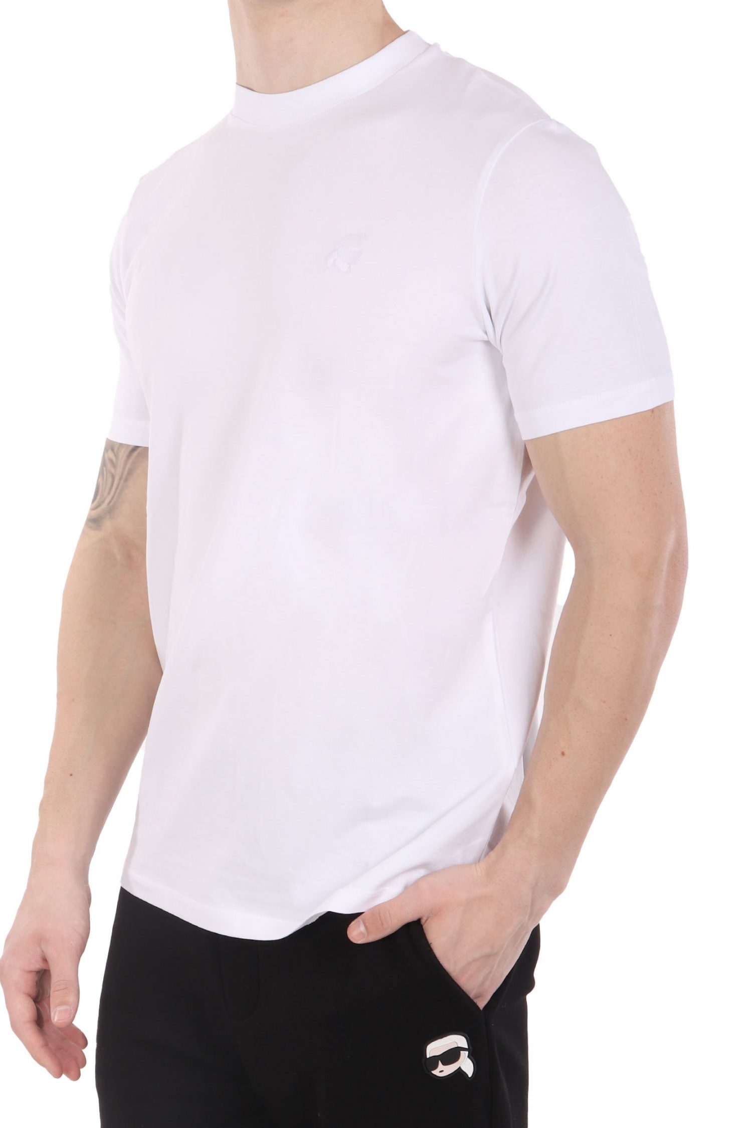 KARL LAGERFELD T-SHIRT LOGO ΛΕΥΚΟ