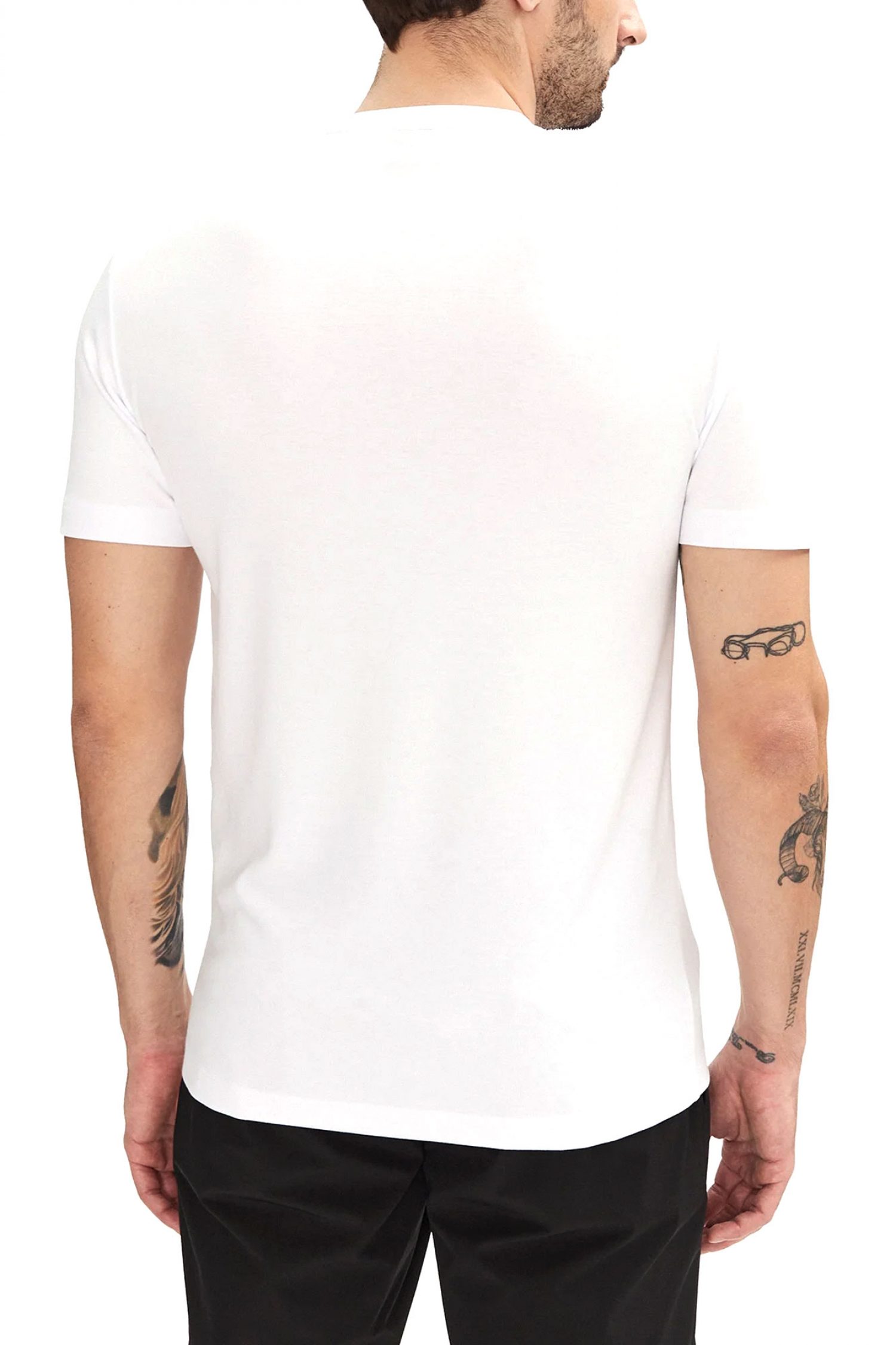 ARMANI 7 T-SHIRT GOLD LOGO ΛΕΥΚΟ