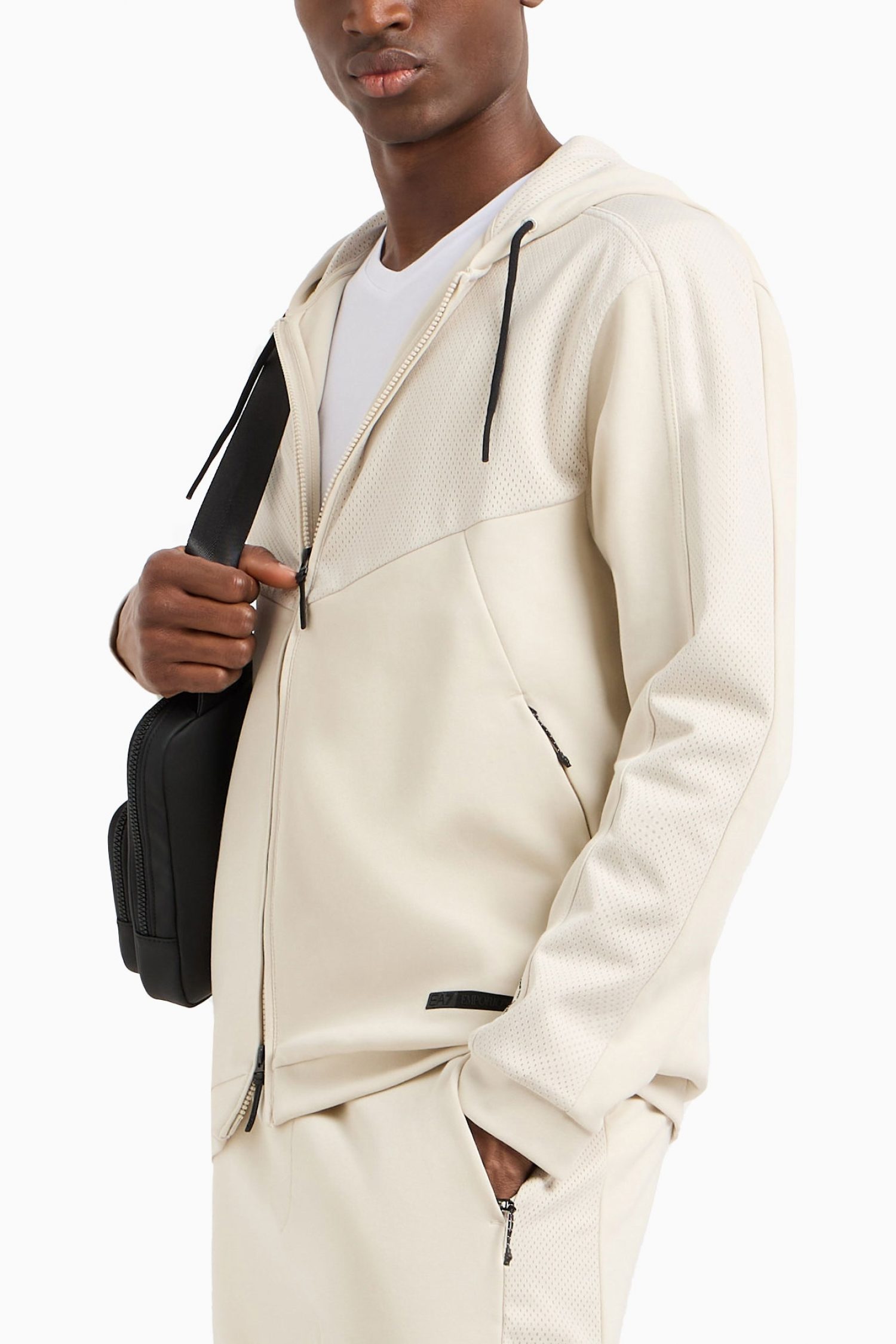 ARMANI 7 ΦΟΥΤΕΡ ZIPHOOD LOGO ΜΠΕΖ