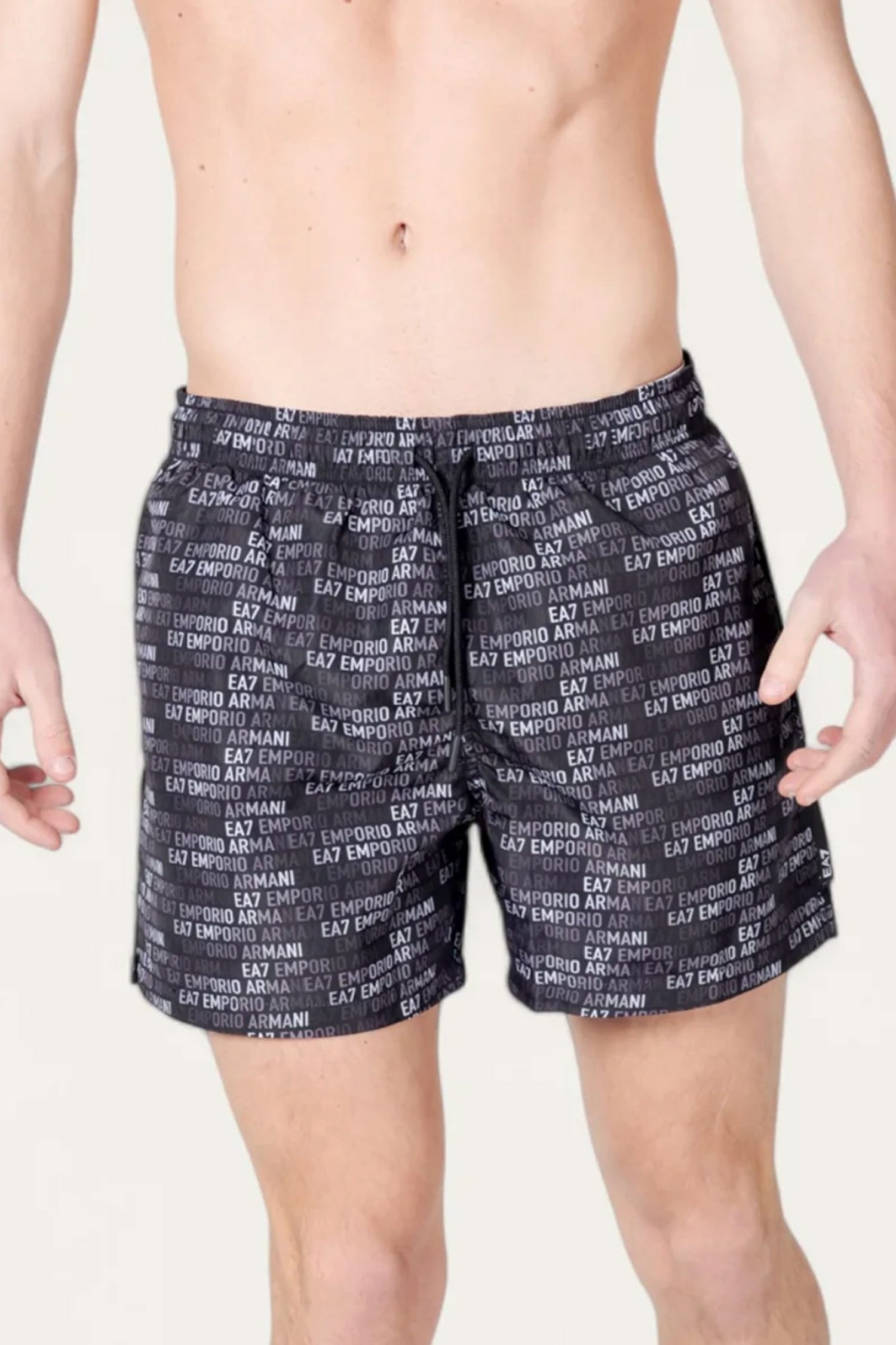 ARMANI 7 ΜΑΓΙΩ ΣΟΡΤΣ ALL OVER LOGO ΜΑΥΡΟ-ΛΕΥΚΟ