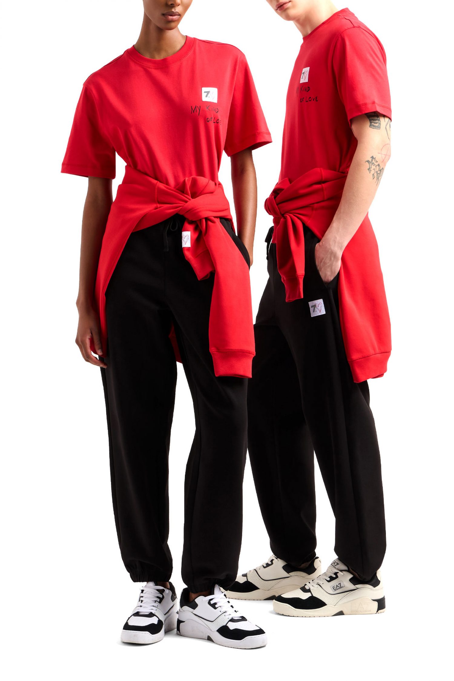 ARMANI 7 T-SHIRT LOGO HEART ΚΟΚΚΙΝΟ