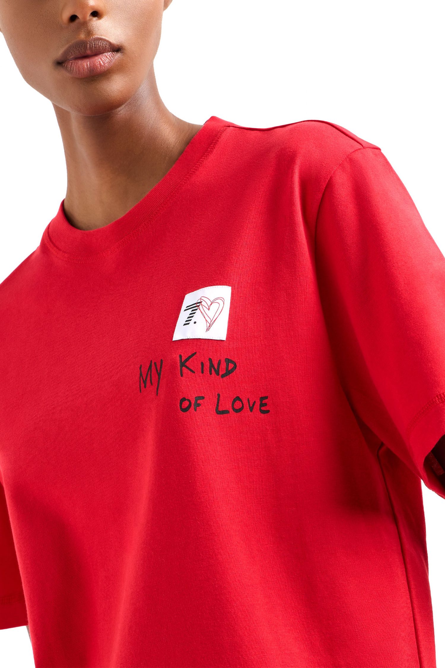 ARMANI 7 T-SHIRT LOGO HEART ΚΟΚΚΙΝΟ