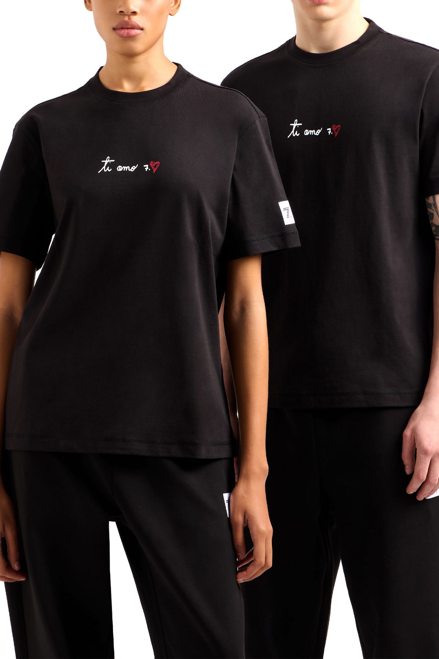 ARMANI 7 T-SHIRT LOGO TI AMO ΜΑΥΡΟ