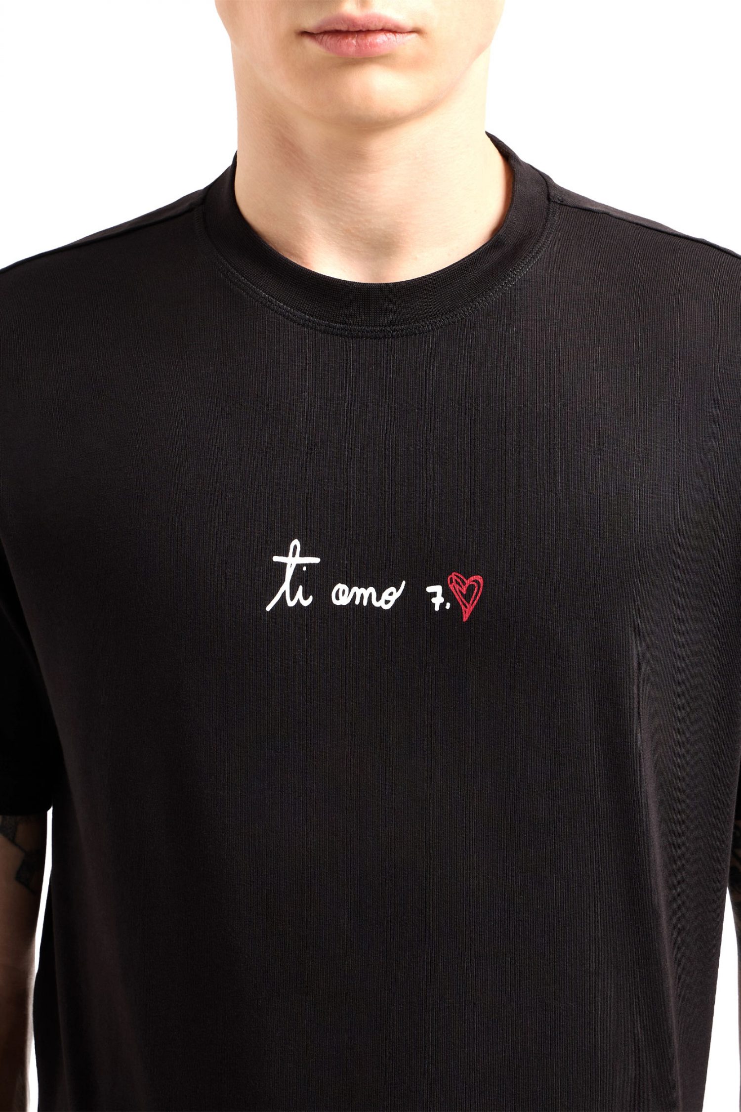 ARMANI 7 T-SHIRT LOGO TI AMO ΜΑΥΡΟ φωτογραφία