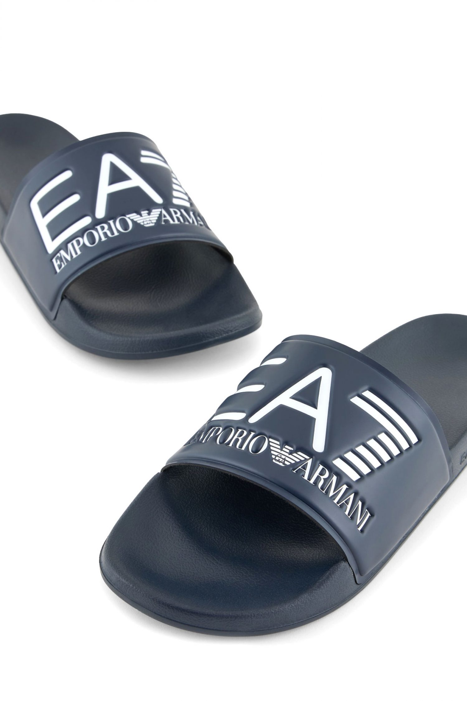ARMANI 7 ΠΑΝΤΟΦΛΕΣ ΘΑΛΑΣΣΗΣ LOGO ΜΠΛΕ-ΛΕΥΚΟ