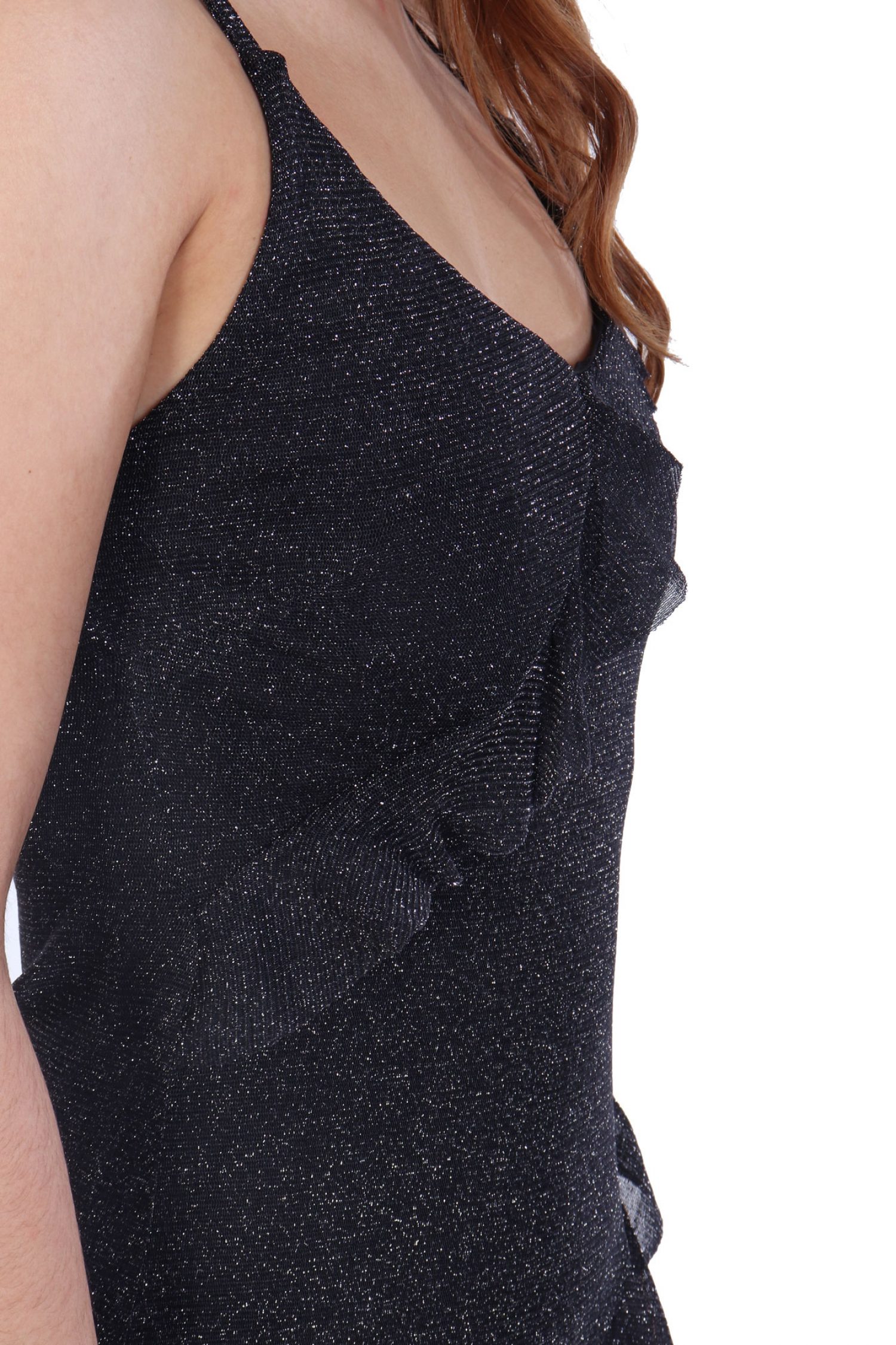 KARL LAGERFELD ΦΟΡΕΜΑ MAXI JERSEY LUREX ΜΑΥΡΟ φωτογραφία