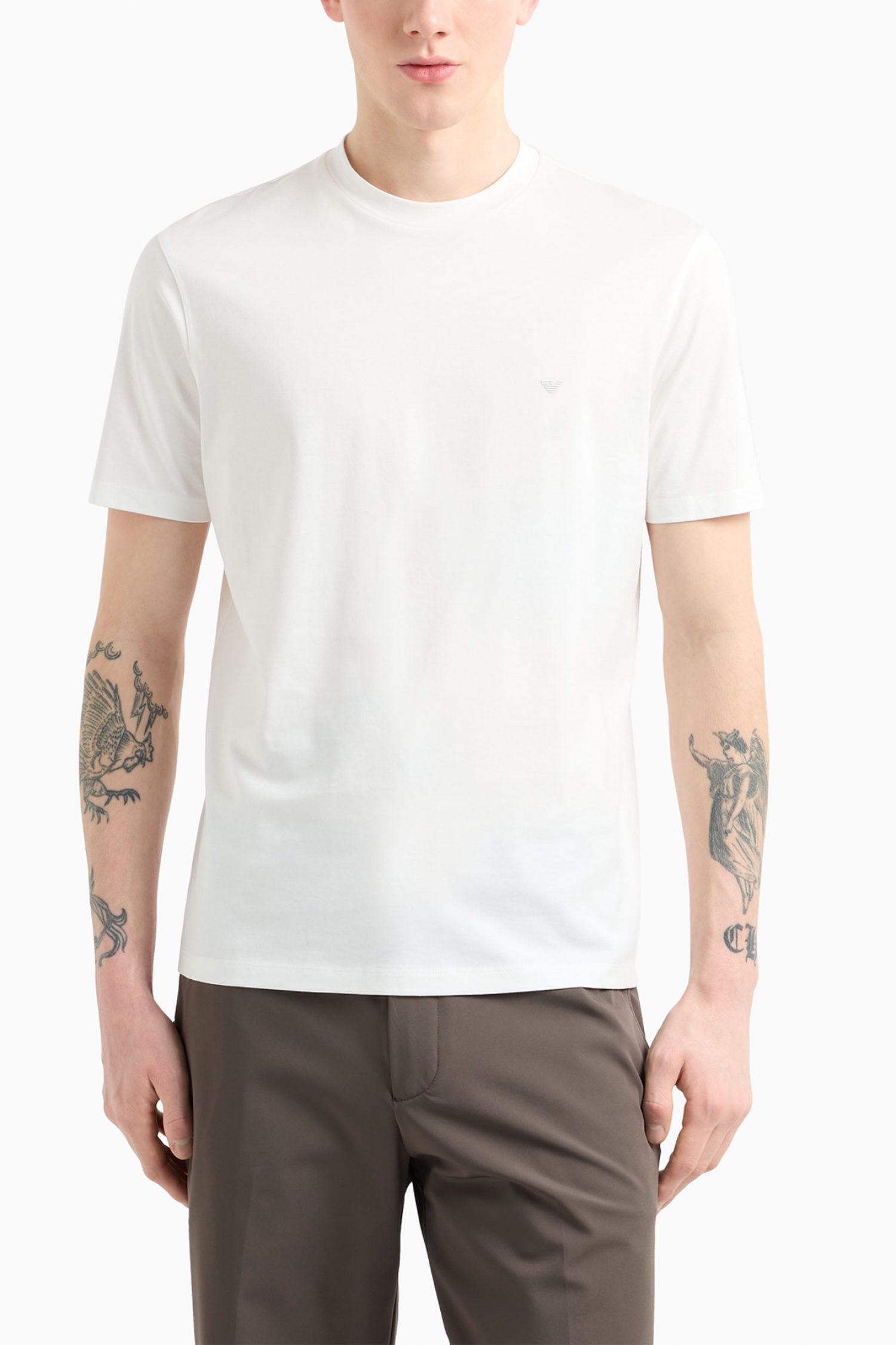 EMPORIO ARMANI T-SHIRT LOGO ΛΕΥΚΟ