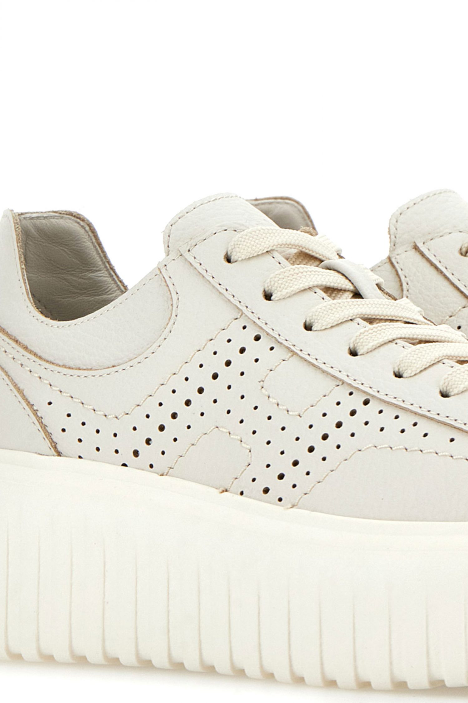 HOGAN ΠΑΠΟΥΤΣΙΑ SNEAKERS ΔΕΡΜΑ H-STRIPES ALLACCIATO H FORATA ΕΚΡΟΥ φωτογραφία