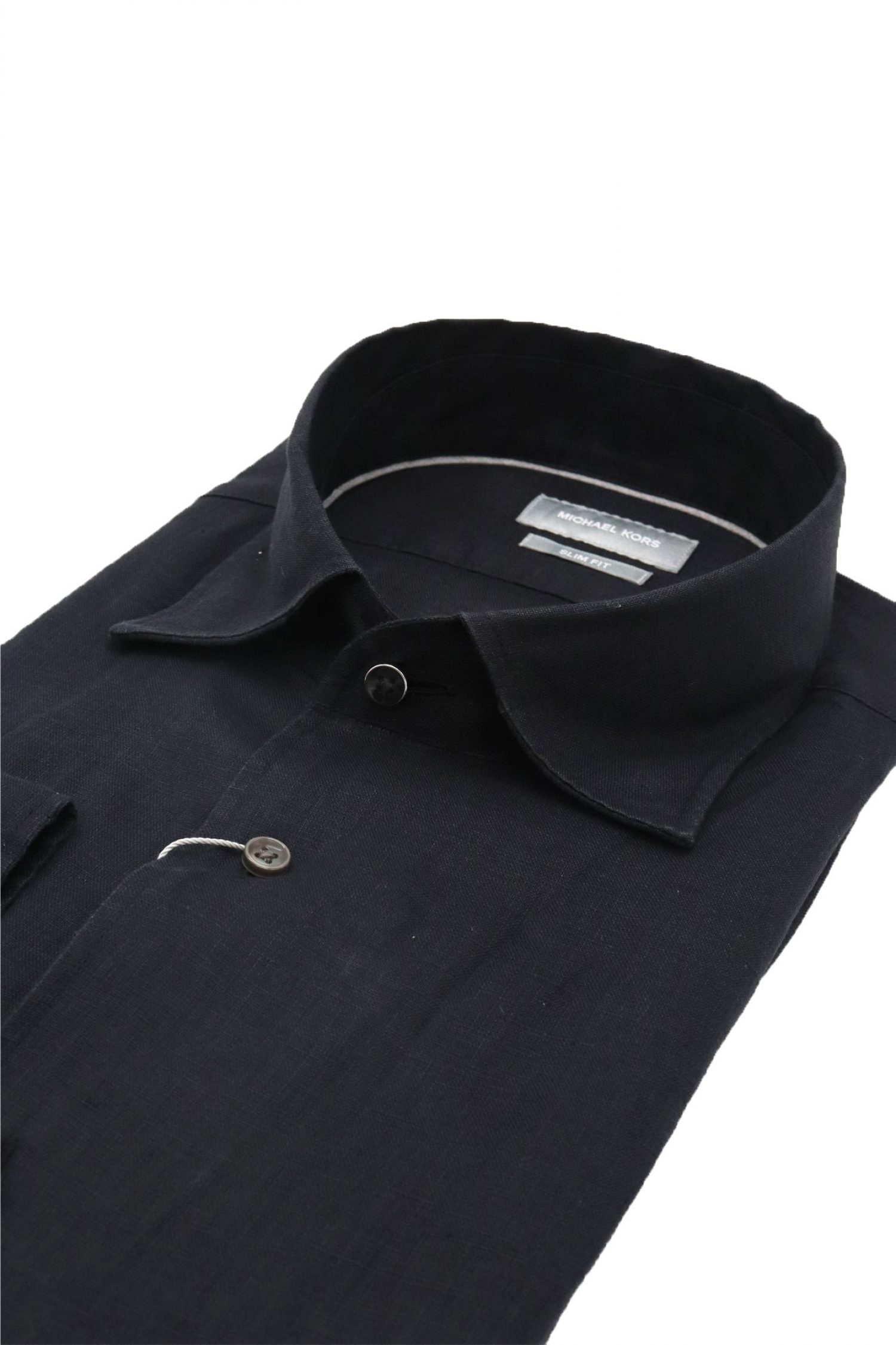 MICHAEL KORS ΠΟΥΚΑΜΙΣΟ SLIM FIT ΛΙΝΟ ΜΑΥΡΟ