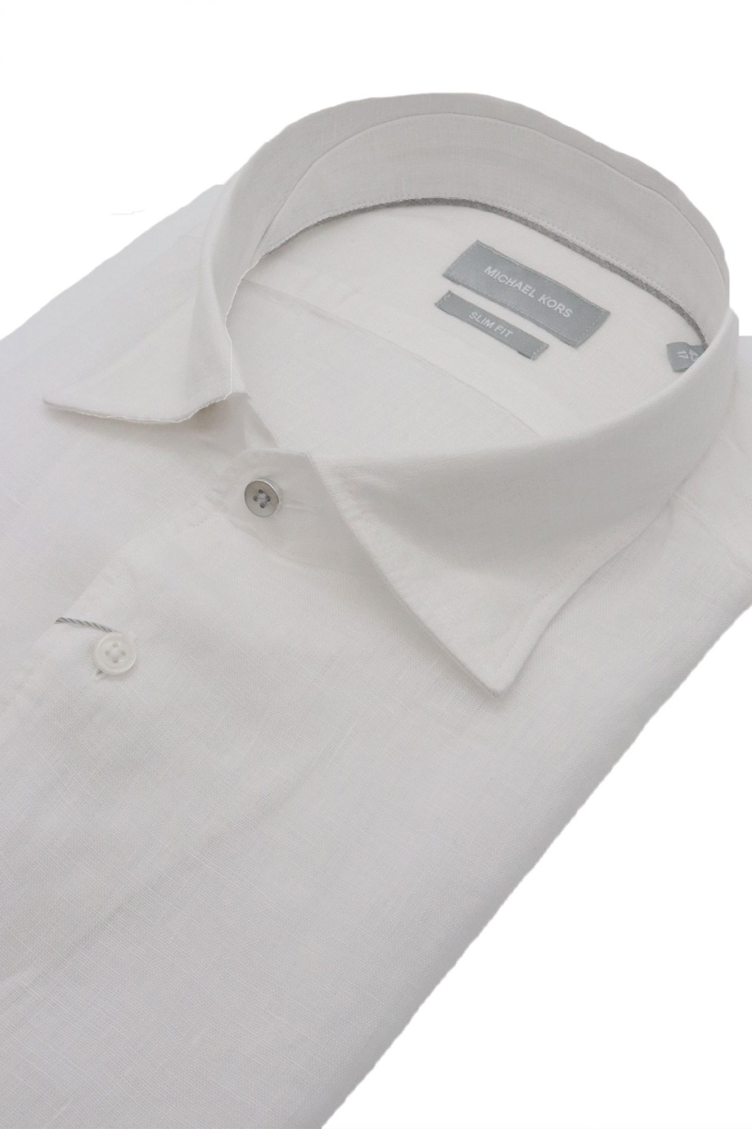 MICHAEL KORS ΠΟΥΚΑΜΙΣΟ SLIM FIT ΛΙΝΟ ΛΕΥΚΟ