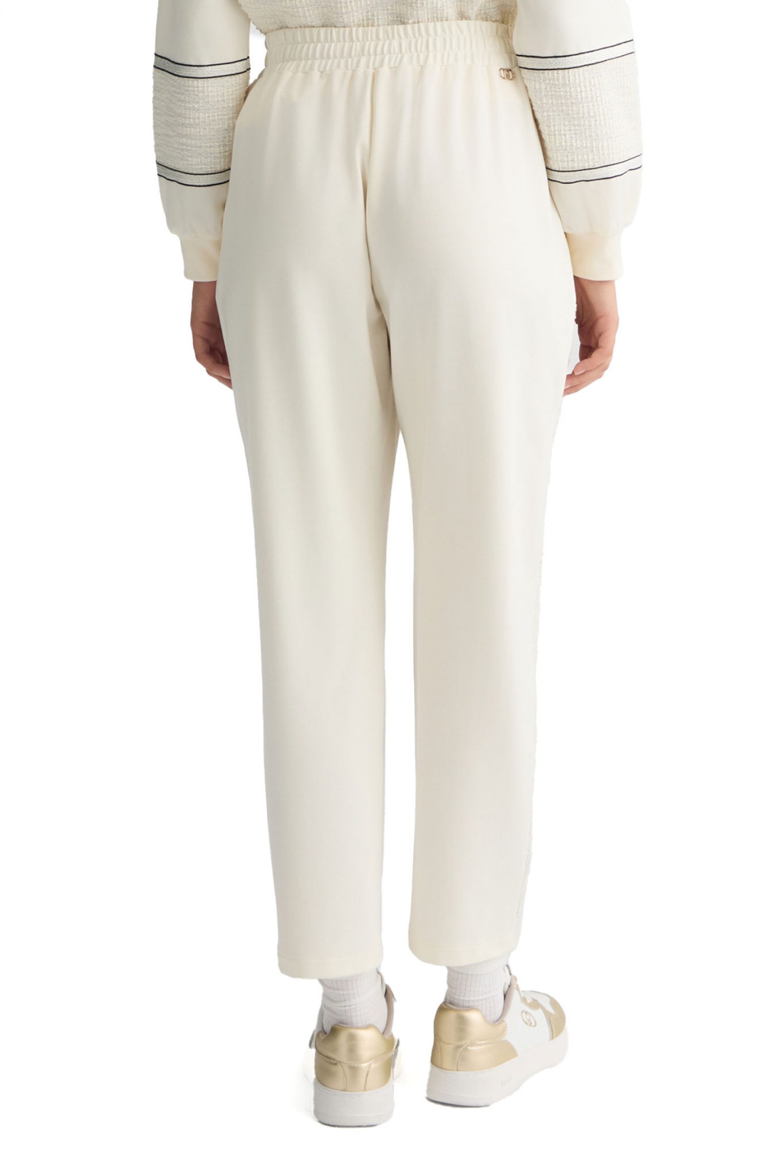 LIU JO ΠΑΝΤΕΛΟΝΙ JERSEY ΡΙΓΑ ΠΛΑΙ ΕΚΡΟΥ