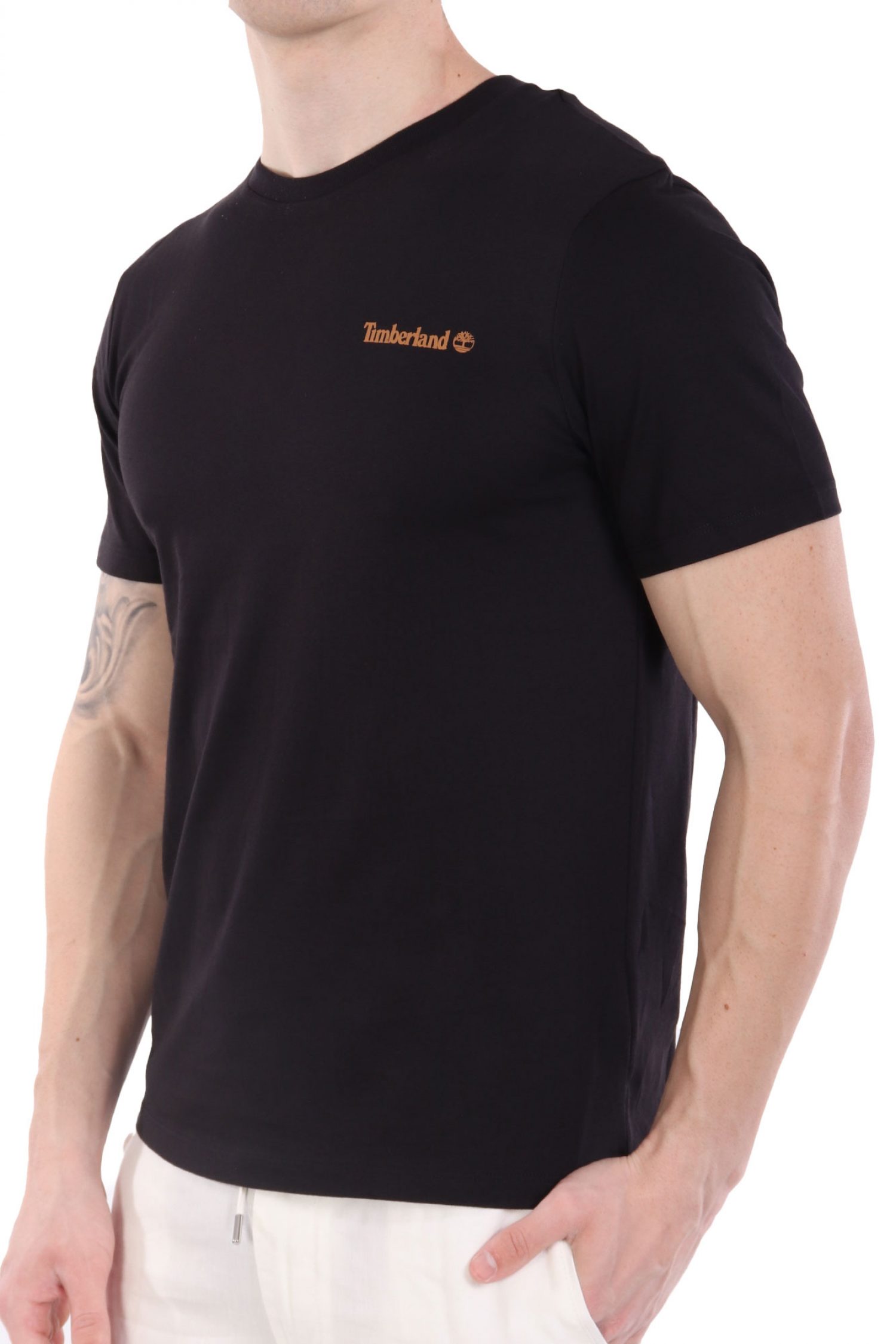 TIMBERLAND T-SHIRT CREW NECK SMALL LINEAR REGULAR FIT ΜΑΥΡΟ φωτογραφία