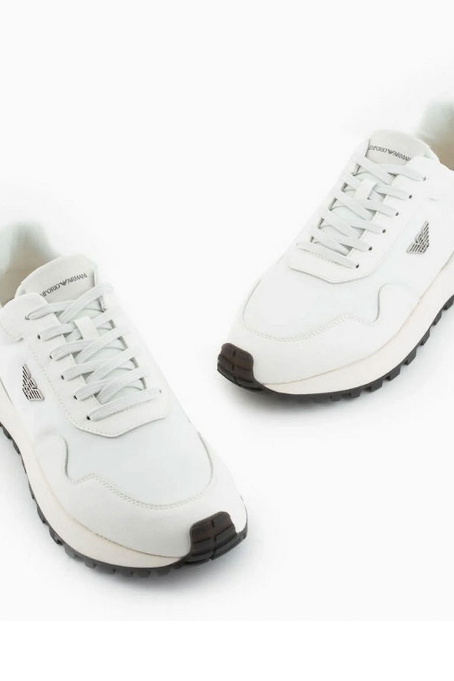 EMPORIO ARMANI ΠΑΠΟΥΤΣΙΑ SNEAKERS LOGO ΛΕΥΚΟ