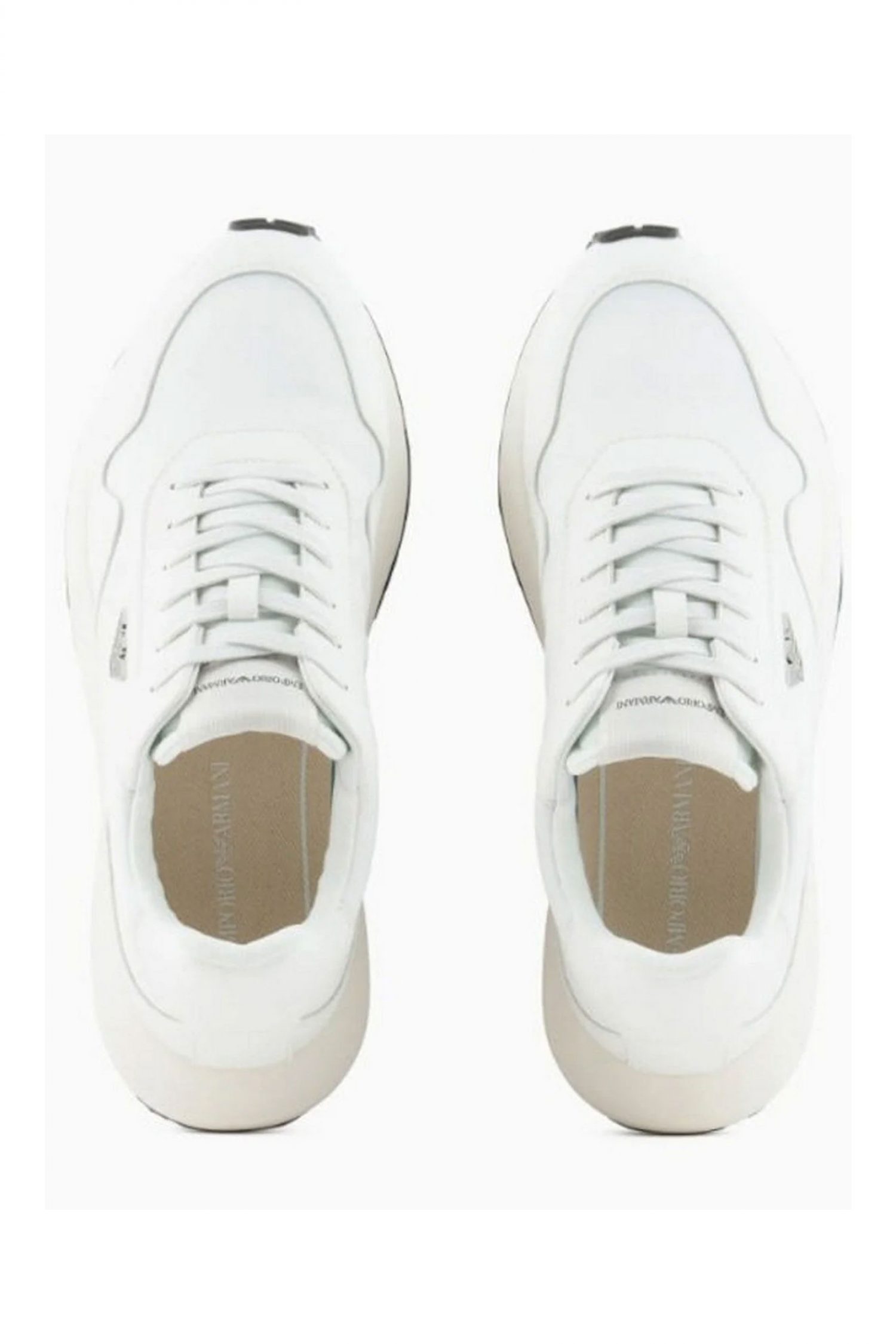 EMPORIO ARMANI ΠΑΠΟΥΤΣΙΑ SNEAKERS LOGO ΛΕΥΚΟ