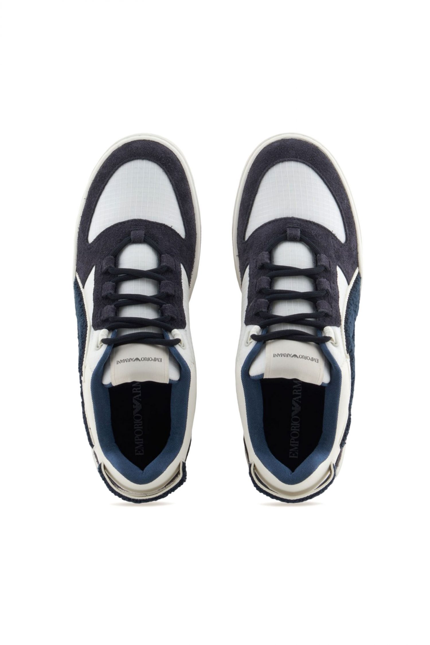 EMPORIO ARMANI ΠΑΠΟΥΤΣΙΑ SNEAKERS LOGO ΛΕΥΚΟ-ΜΠΛΕ φωτογραφία