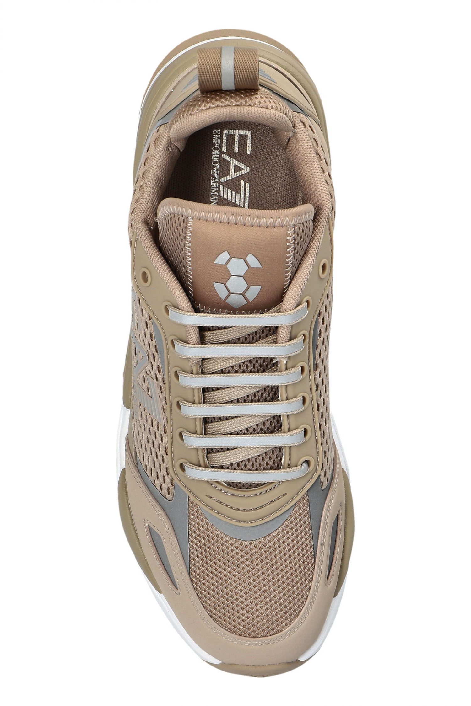 ARMANI 7 ΠΑΠΟΥΤΣΙΑ SNEAKERS LOGO ΜΠΕΖ-ΛΕΥΚΟ