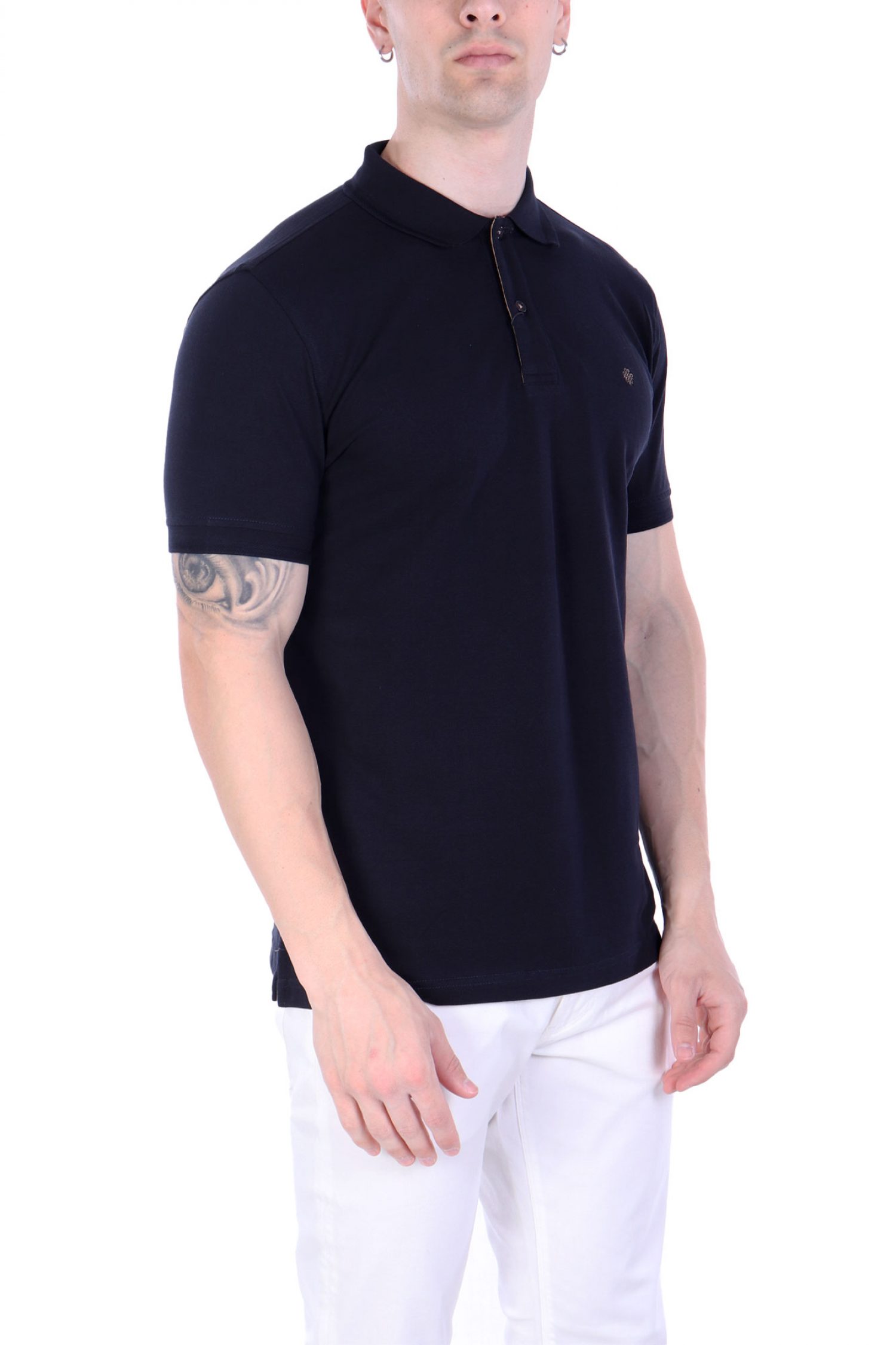 DORS POLO PIQUE LOGO PIMA COTTON ΜΑΥΡΟ