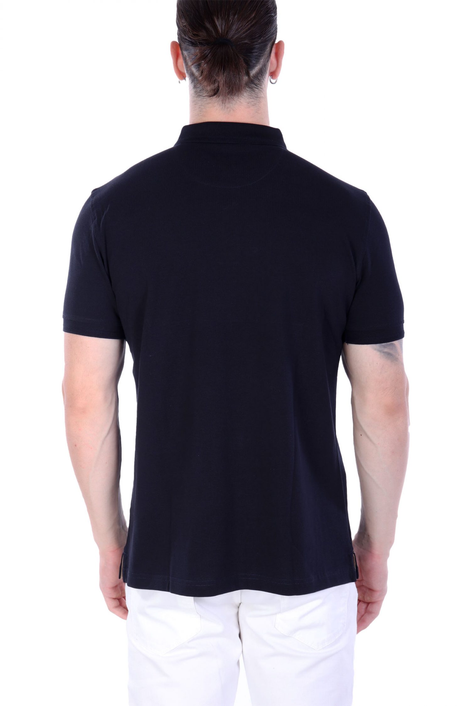 DORS POLO PIQUE LOGO PIMA COTTON ΜΑΥΡΟ φωτογραφία