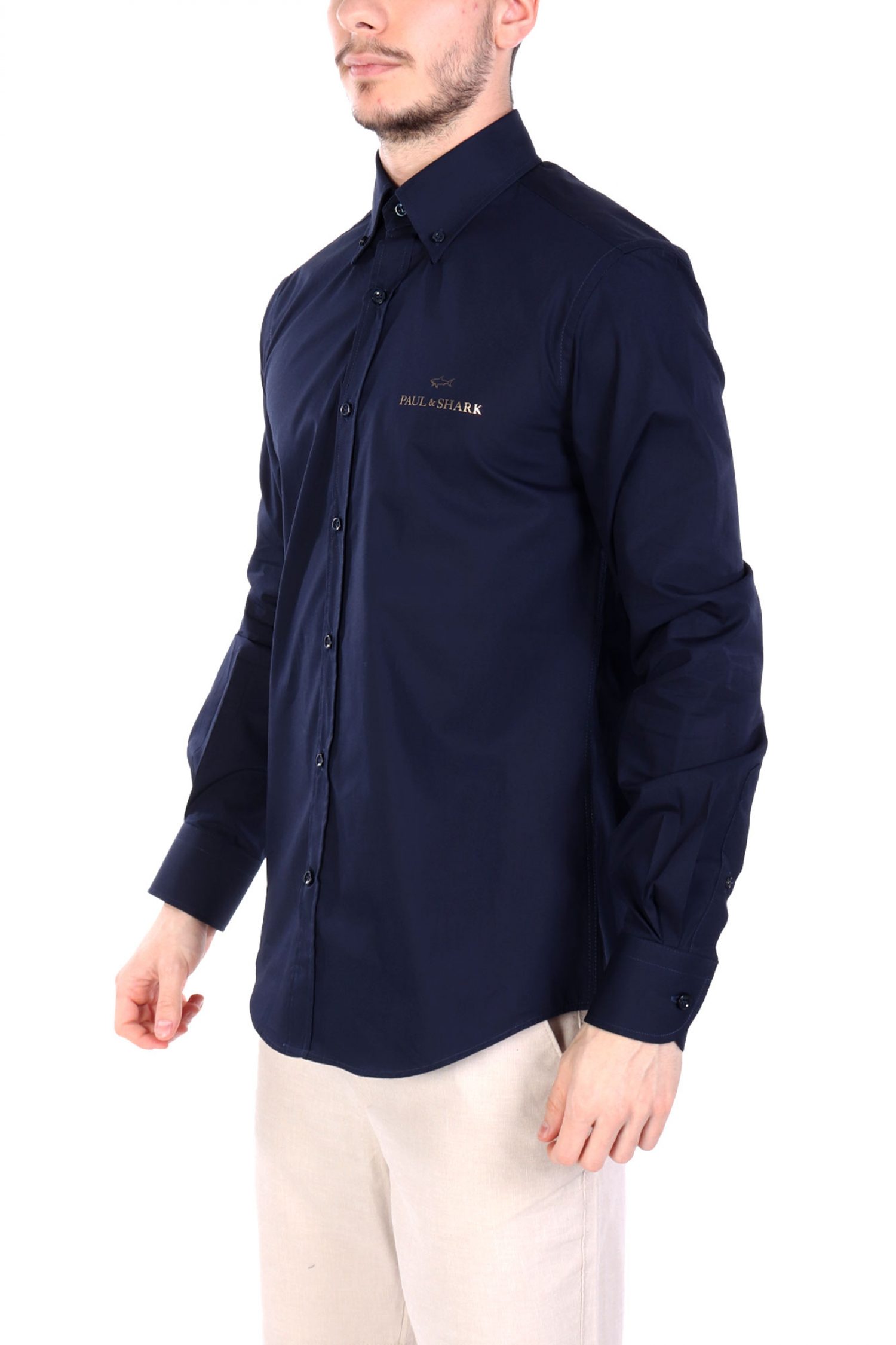 PAUL&SHARK ΠΟΥΚΑΜΙΣΟ BUTTON DOWN LOGO ΜΠΛΕ