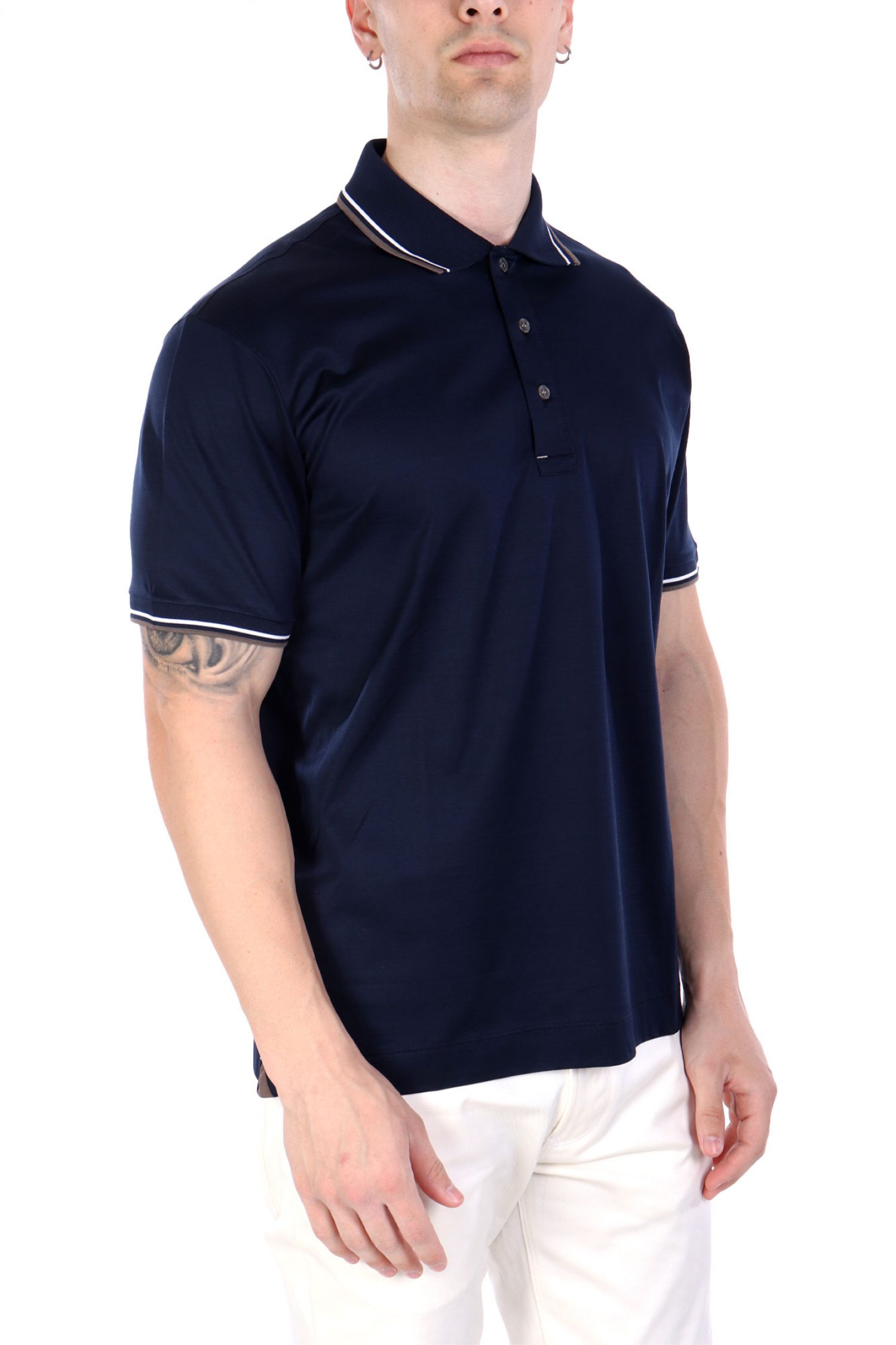 PAUL&SHARK POLO LOGO ΡΙΓΑ ΓΙΑΚΑ ΜΠΛΕ