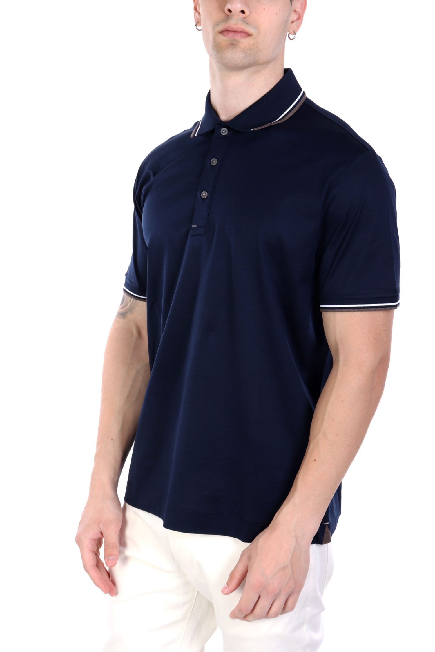 PAUL&SHARK POLO LOGO ΡΙΓΑ ΓΙΑΚΑ ΜΠΛΕ