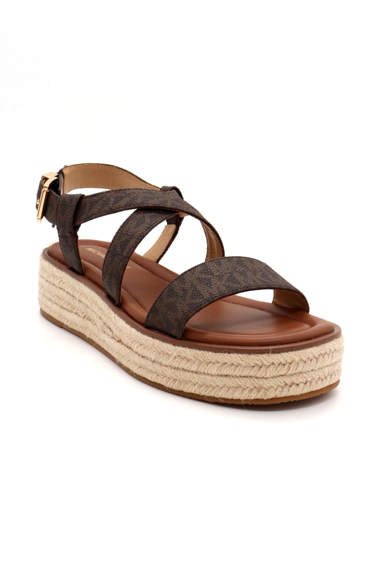 MICHAEL KORS ΠΑΠΟΥΤΣΙΑ ΠΕΔΙΛΑ LYNN ESPADRILLE SANDAL ALL OVER LOGO KAΦΕ/ΤΑΜΠΑ