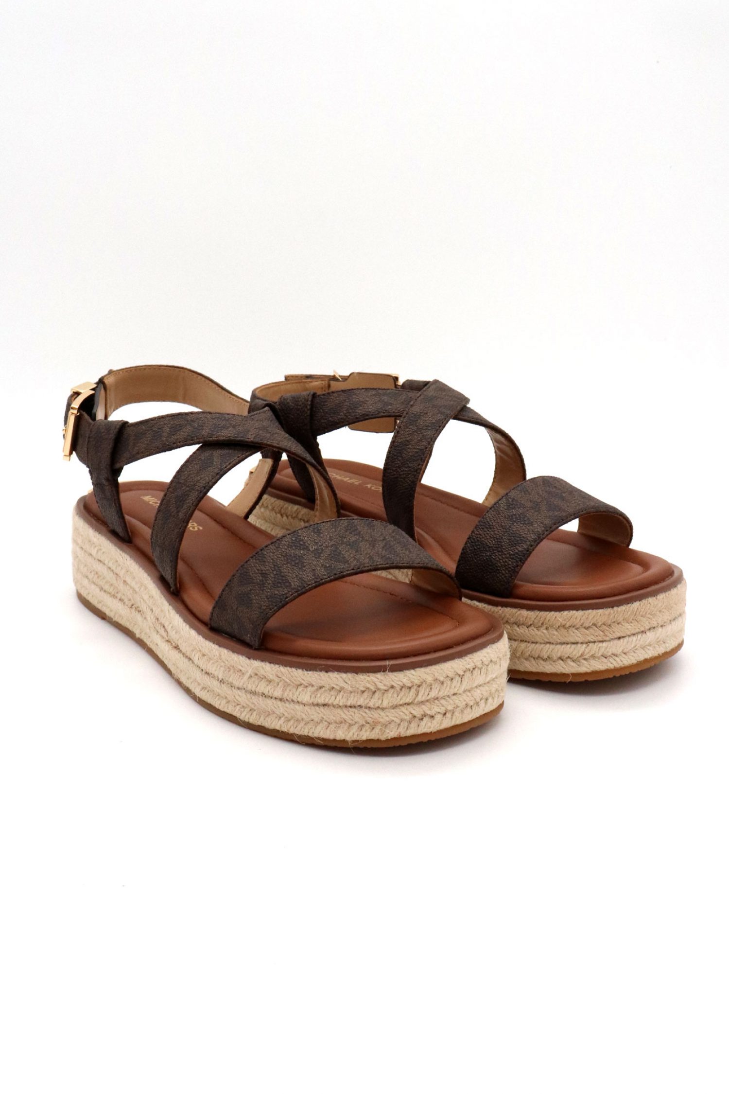 MICHAEL KORS ΠΑΠΟΥΤΣΙΑ ΠΕΔΙΛΑ LYNN ESPADRILLE SANDAL ALL OVER LOGO KAΦΕ/ΤΑΜΠΑ