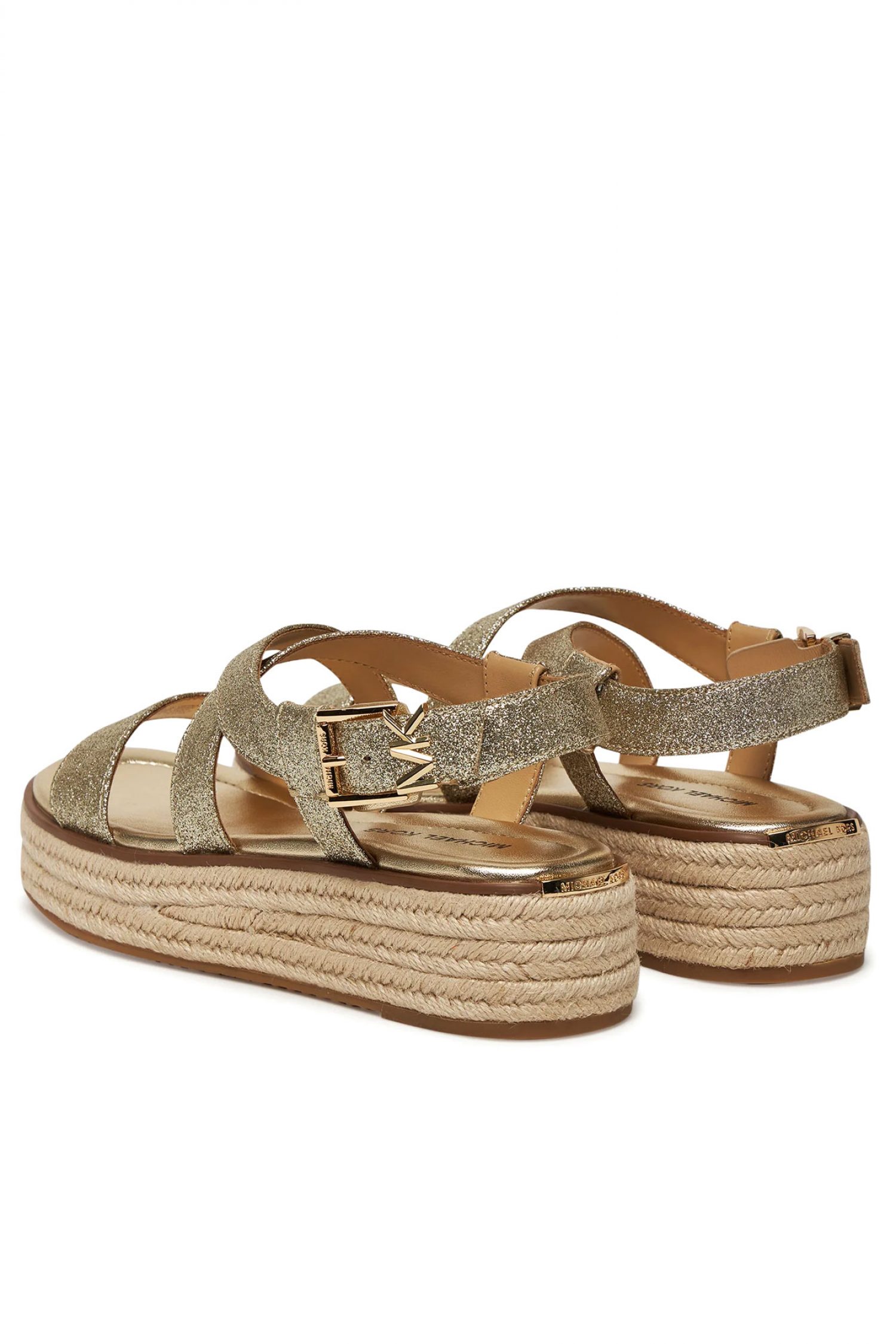 MICHAEL KORS ΠΑΠΟΥΤΣΙΑ ΠΕΔΙΛΑ LYNN ESPADRILLE SANDAL GLITTER LOGO ΧΡΥΣΟ