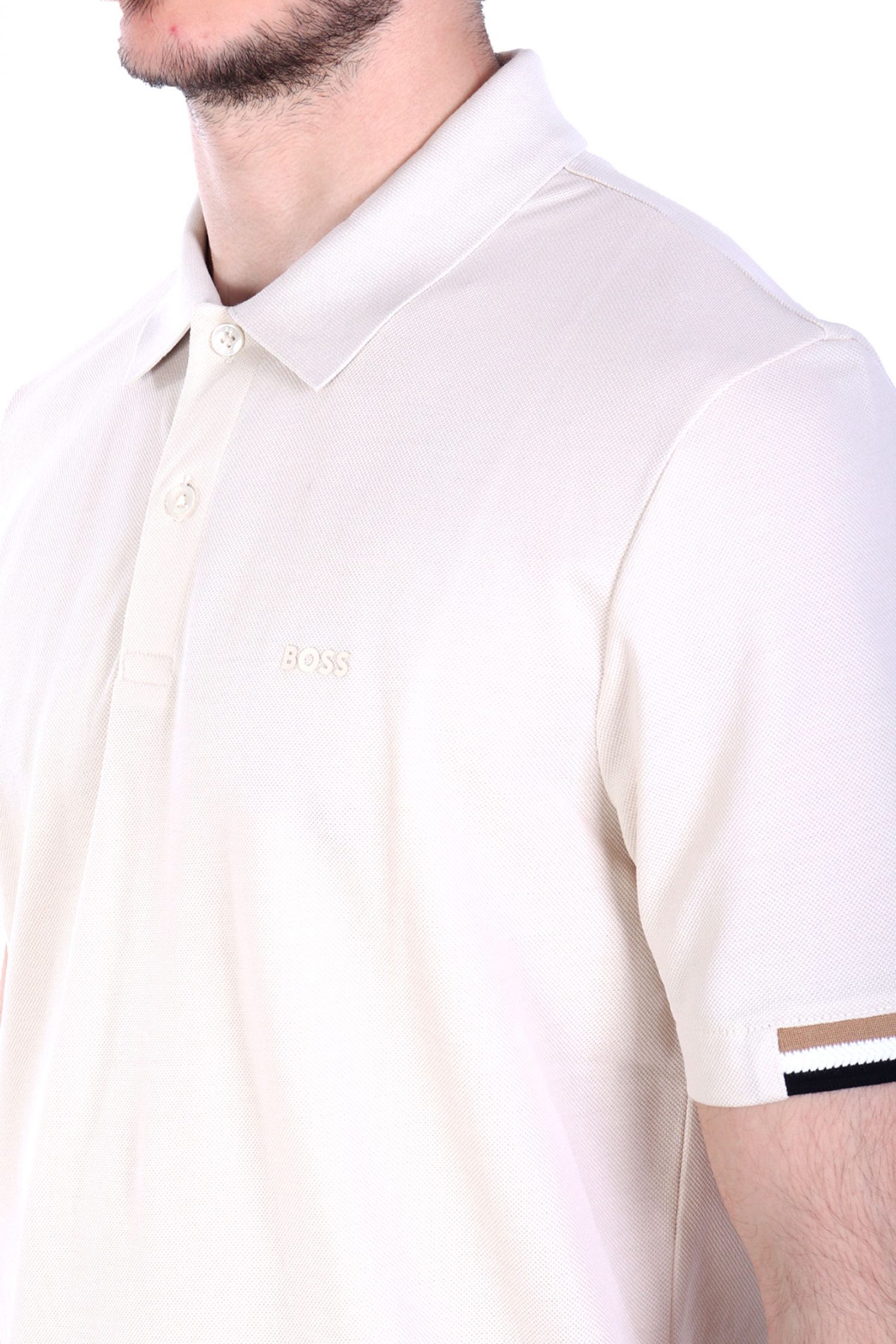 BOSS POLO PARLAY 147 MERCERISED ΕΚΡΟΥ