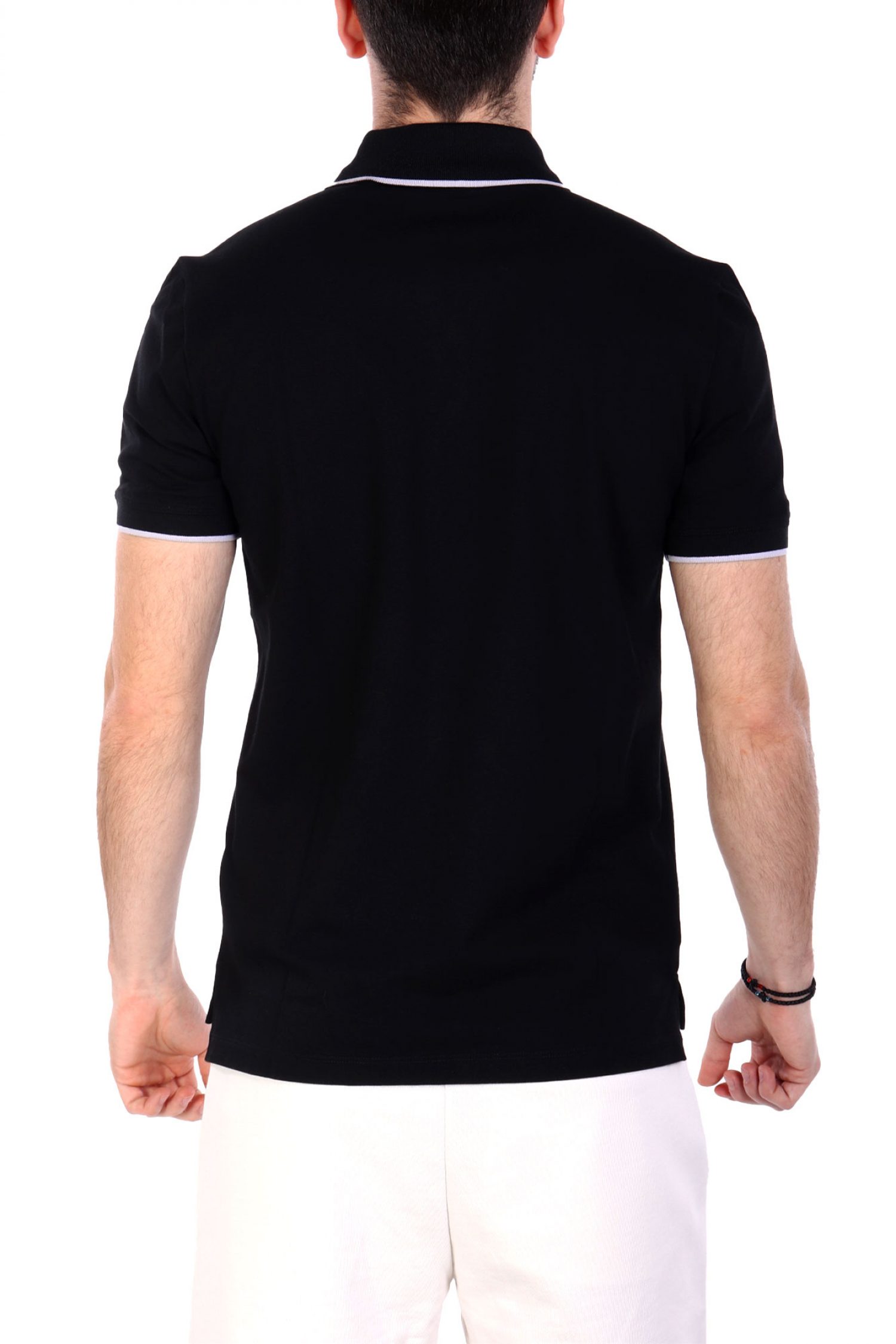 HUGO POLO DINOSO222 SLIM FIT ΡΙΓΑ ΜΑΥΡΟ φωτογραφία