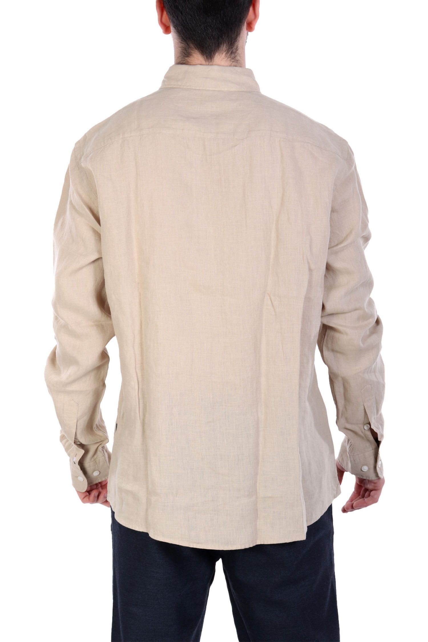 BOSS ΠΟΥΚΑΜΙΣΟ BUTTON DOWN ΛΙΝΟ SLIM FIT H-ROAN-BD-E-C1-243 ΜΠΕΖ