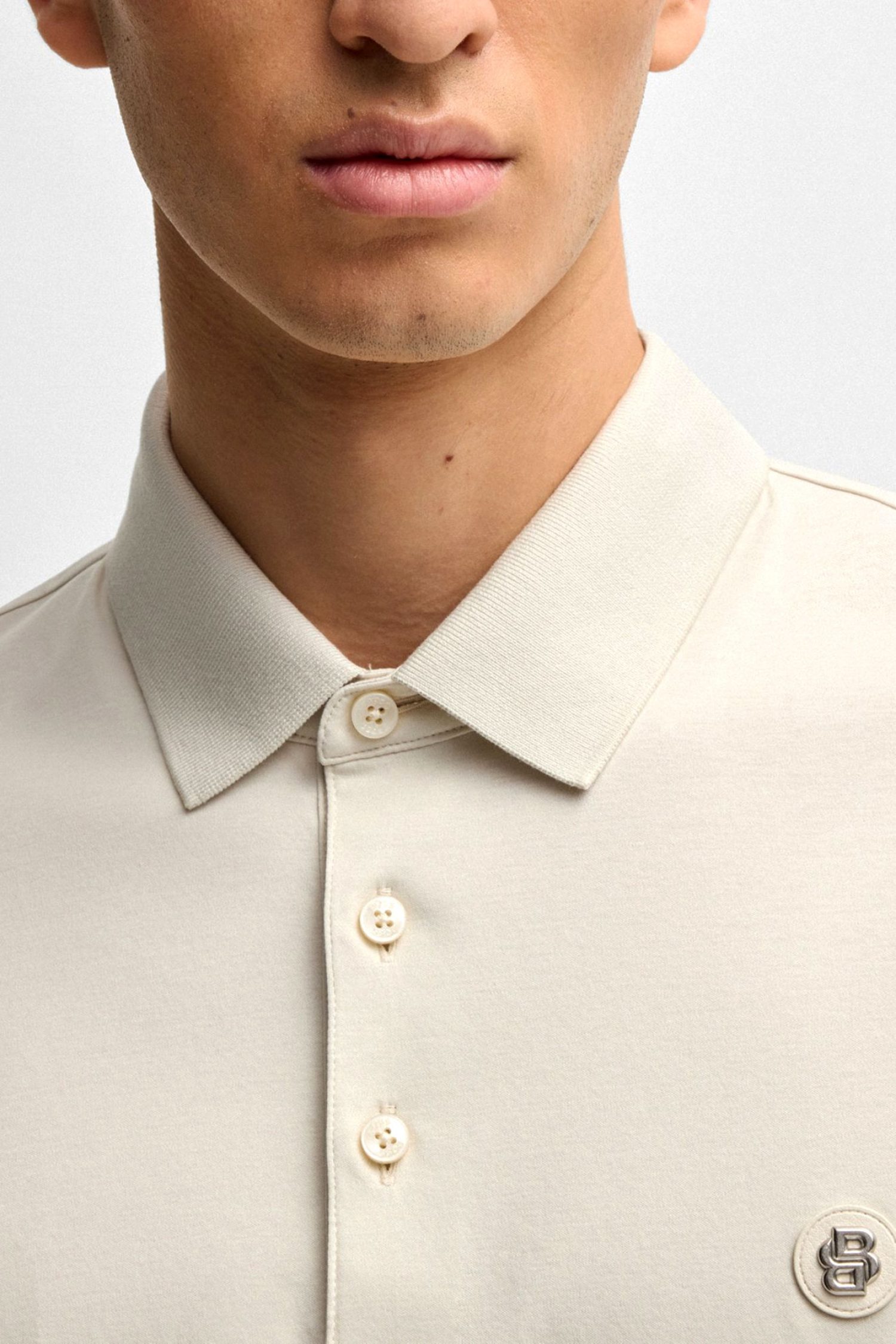 BOSS POLO REGULAR FIT C-PARRIS 01 ΕΚΡΟΥ