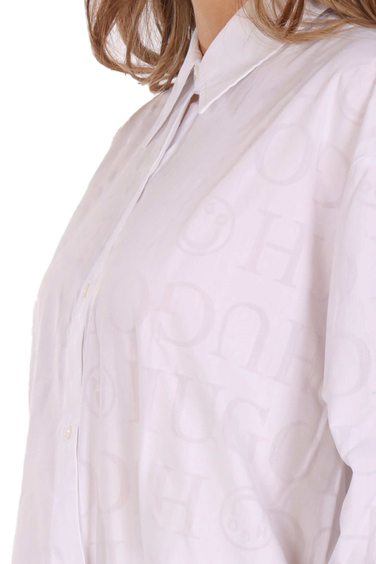 HUGO BLUE ΠΟΥΚΑΜΙΣΟ ELISANA_B ALL OVER LOGO ΛΕΥΚΟ φωτογραφία