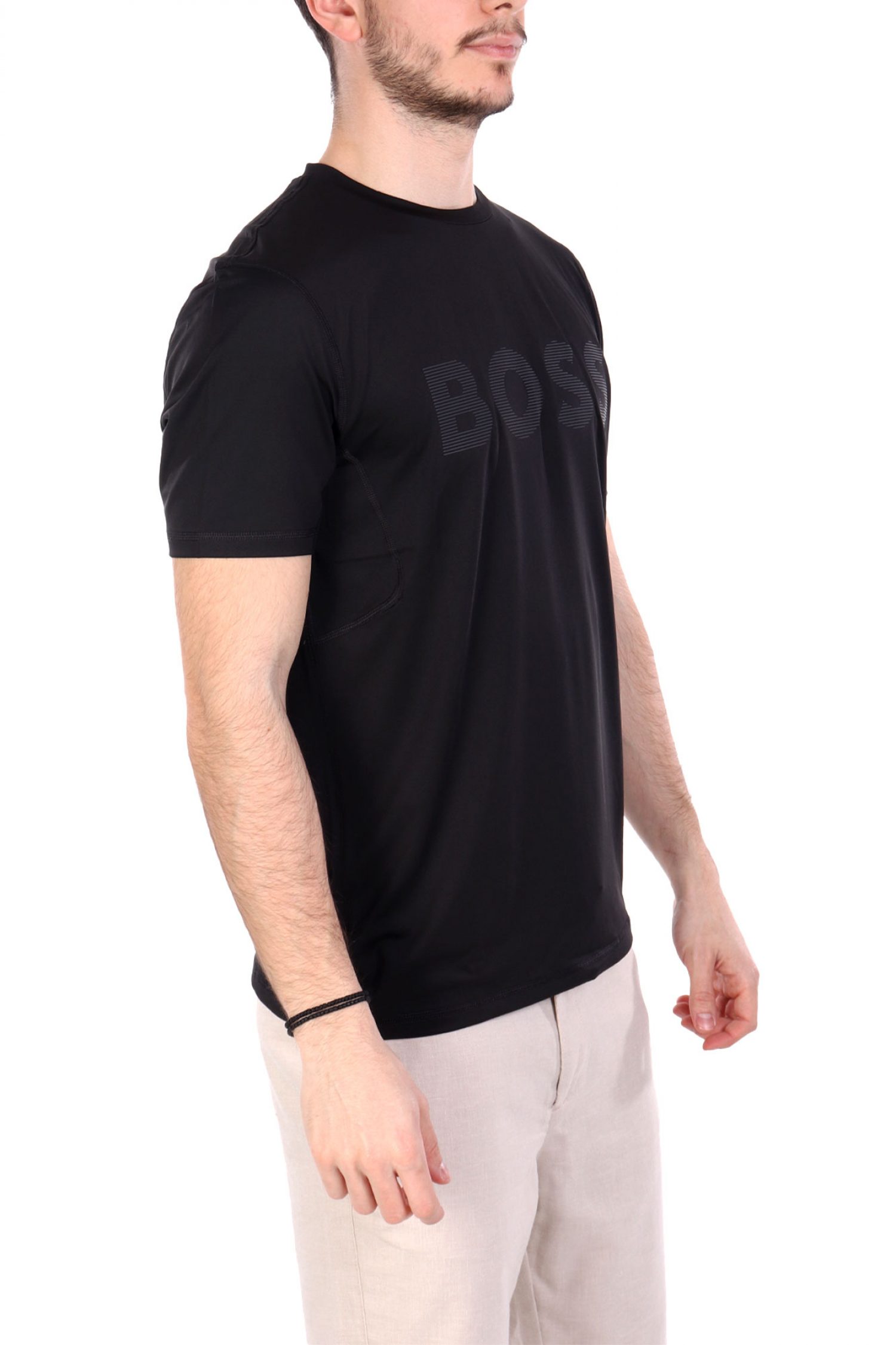 BOSS ATHLEISURE T-SHIRT TEE_ACTIVE ΜΑΥΡΟ