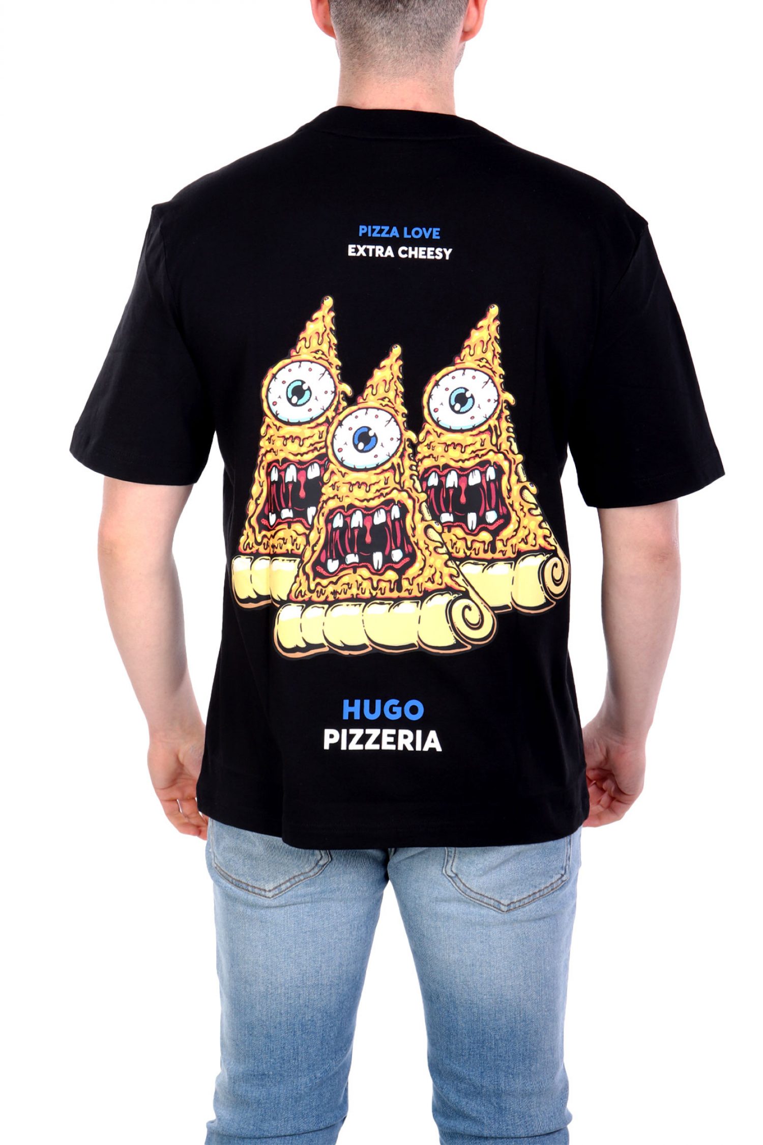 HUGO BLUE T-SHIRT NIZZERIO ΜΑΥΡΟ
