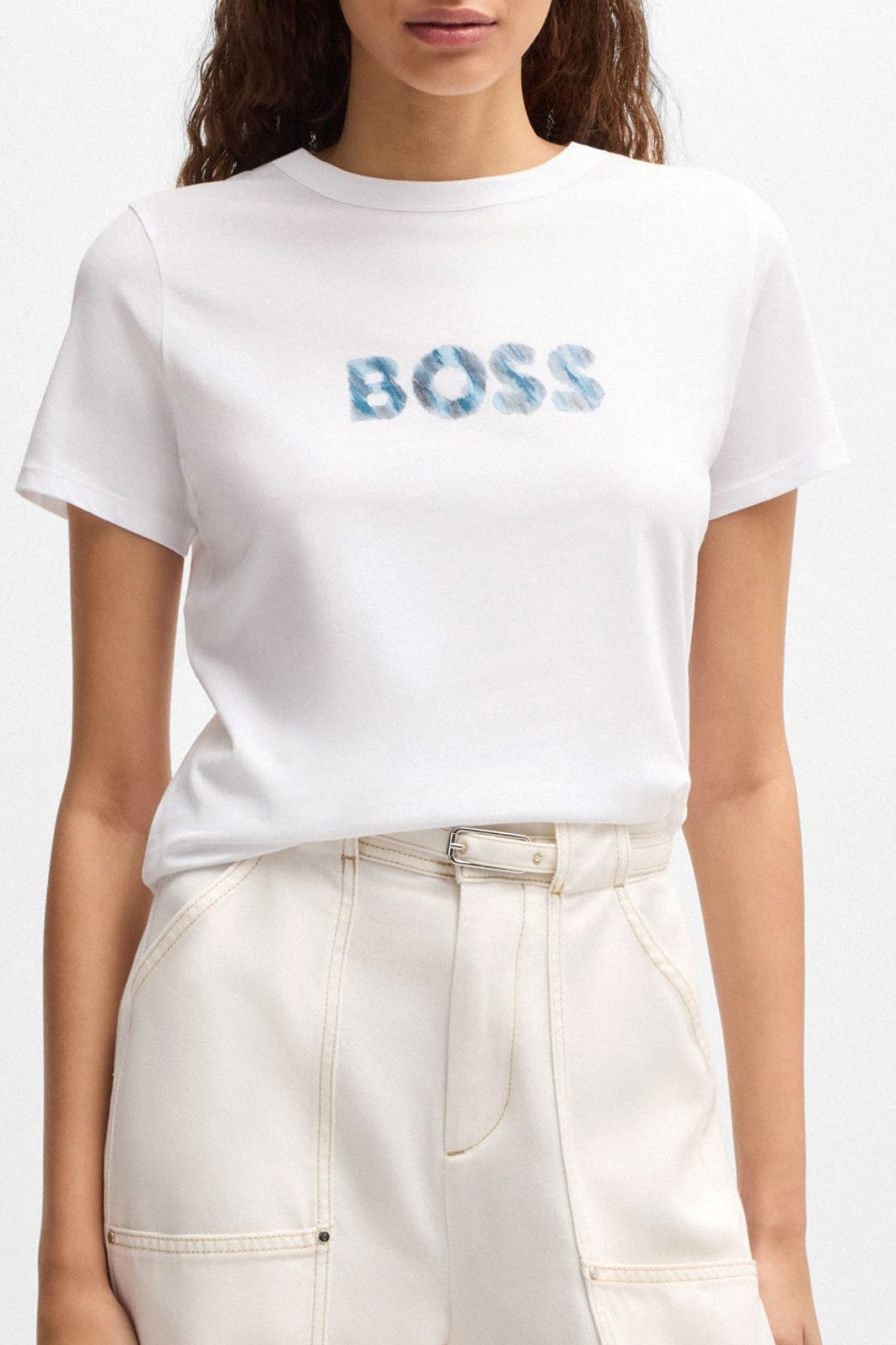 BOSS T-SHIRT C_ELOGO_PRINT_7 LOGO ΛΕΥΚΟ φωτογραφία