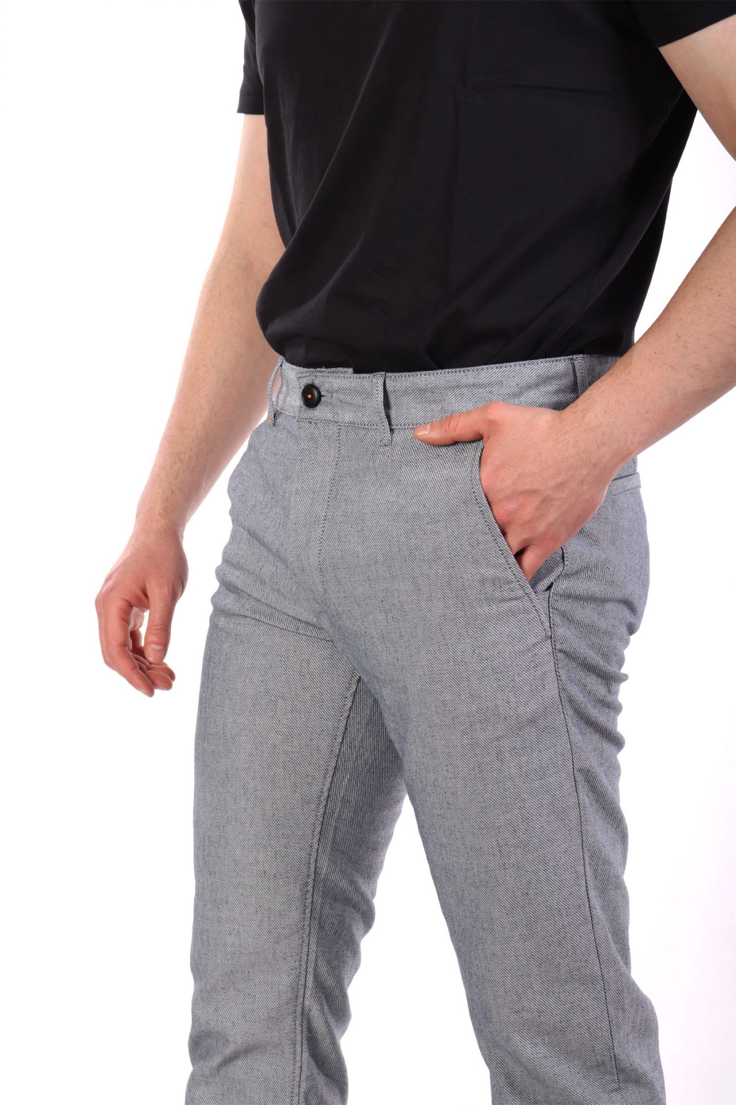 BOSS CASUAL ΠΑΝΤΕΛΟΝΙ CHINO ΜΙΚΡΟΣΧΕΔΙΟ SLIM FIT CHINO SLIM ΣΙΕΛ φωτογραφία