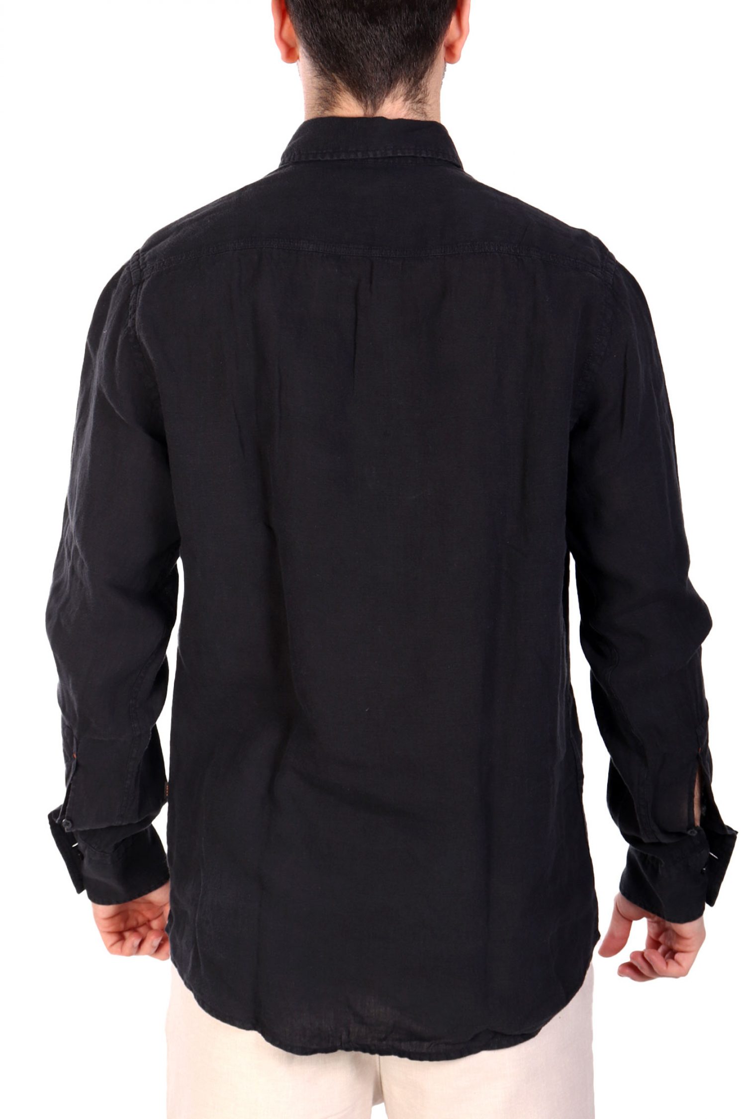 BOSS CASUAL ΠΟΥΚΑΜΙΣΟ ΛΙΝΟ REGULAR FIT RELEGANT 6 M ΜΑΥΡΟ φωτογραφία