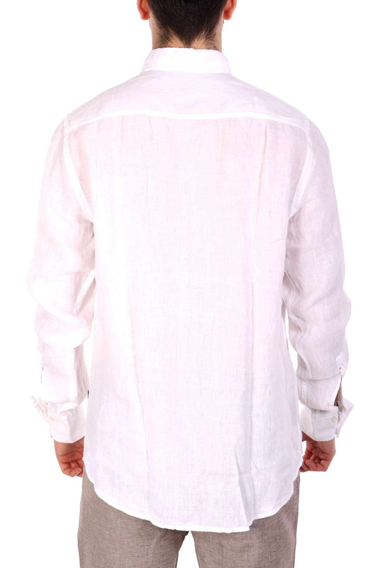 BOSS CASUAL ΠΟΥΚΑΜΙΣΟ ΛΙΝΟ REGULAR FIT RELEGANT 6 M ΛΕΥΚΟ φωτογραφία