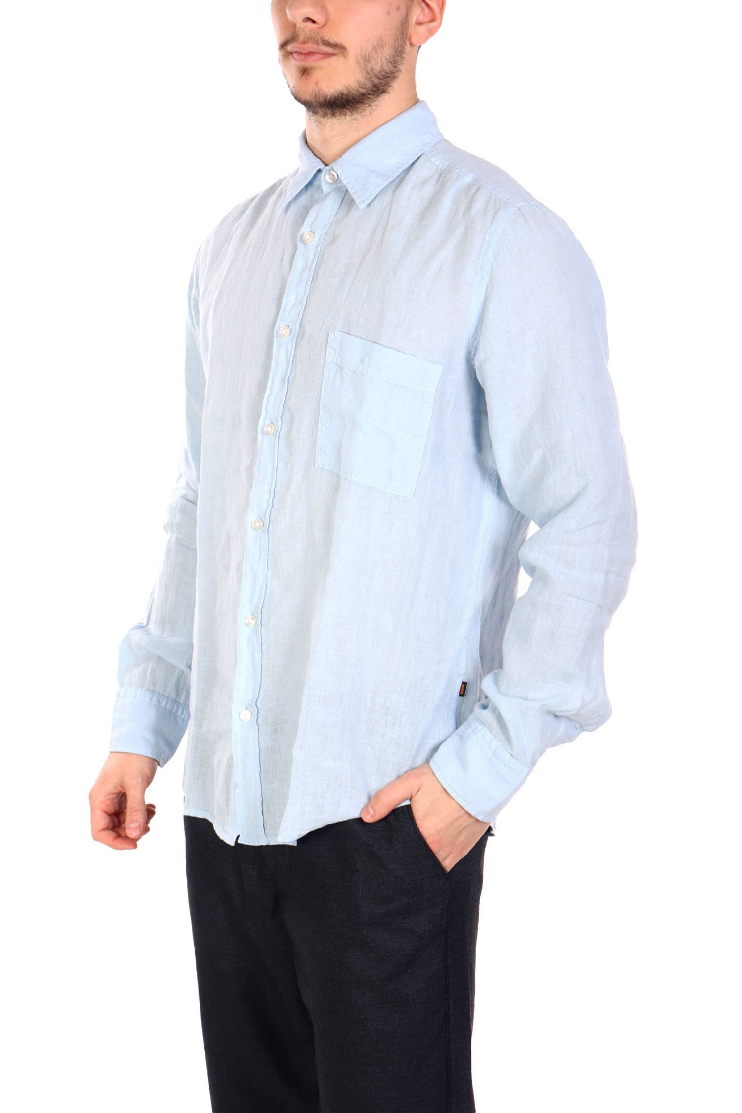 BOSS CASUAL ΠΟΥΚΑΜΙΣΟ ΛΙΝΟ REGULAR FIT RELEGANT 6 M ΣΙΕΛ